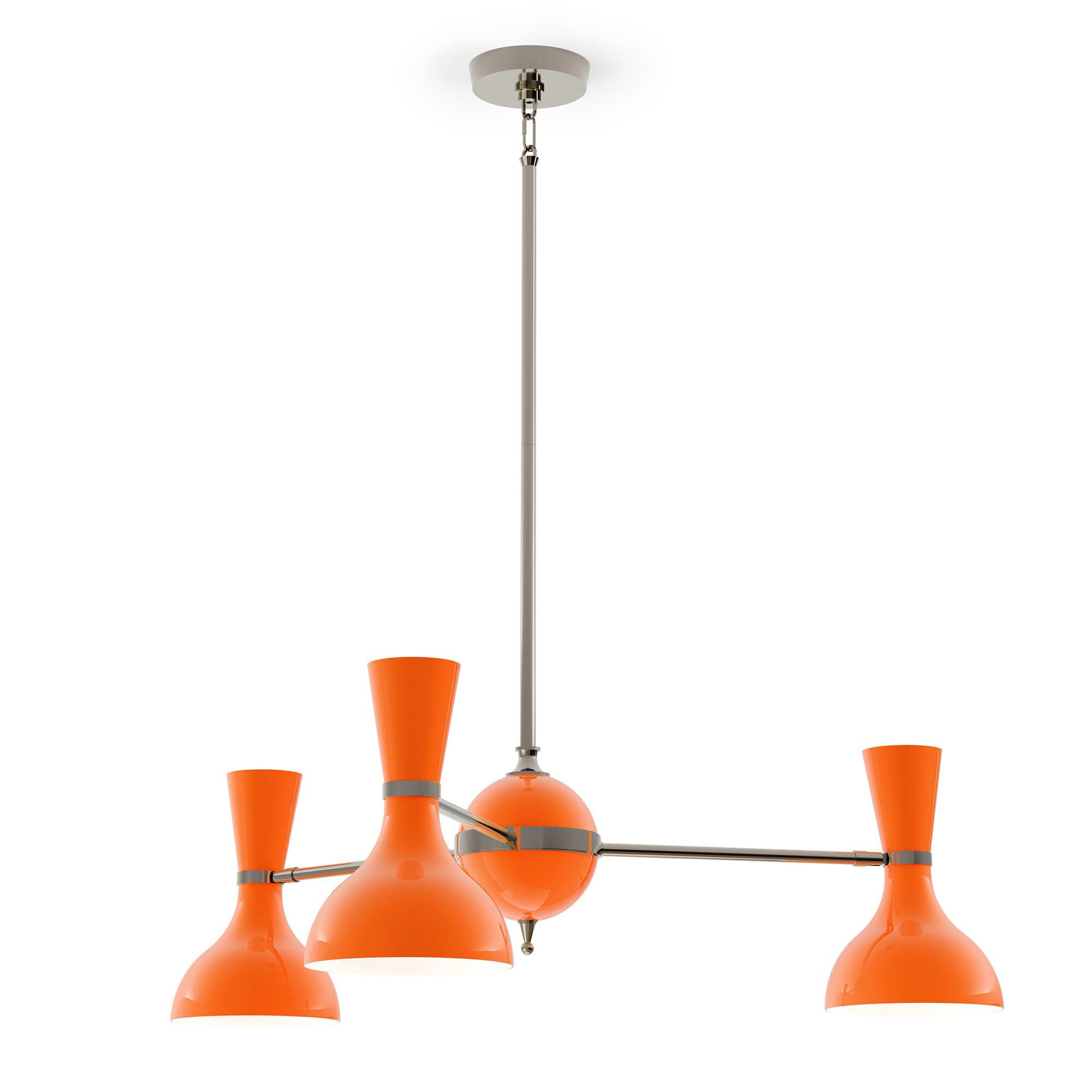 Shown in Polished Nickel finish and Pumpkin shade