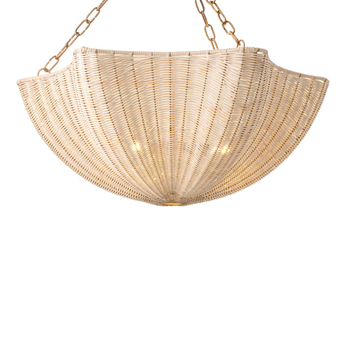 Shown in Natural Rattan, Vintage Brass finish