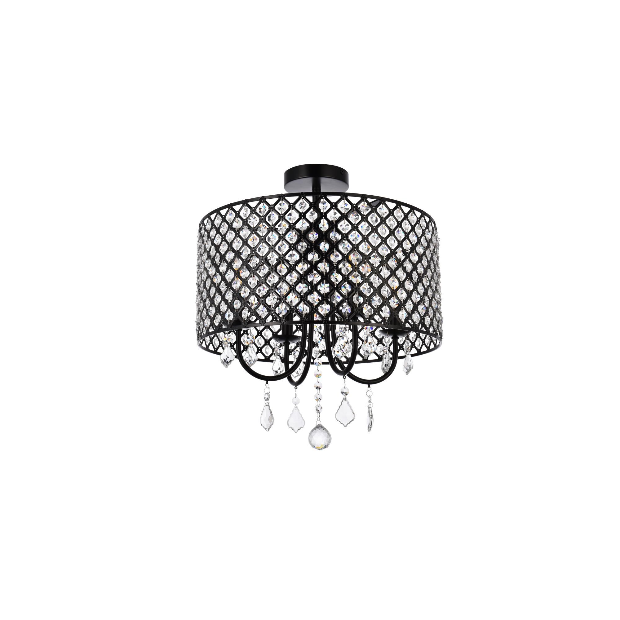 Elise 17 Inch 4 Light Semi Flush Mount by Elegant Lighting
