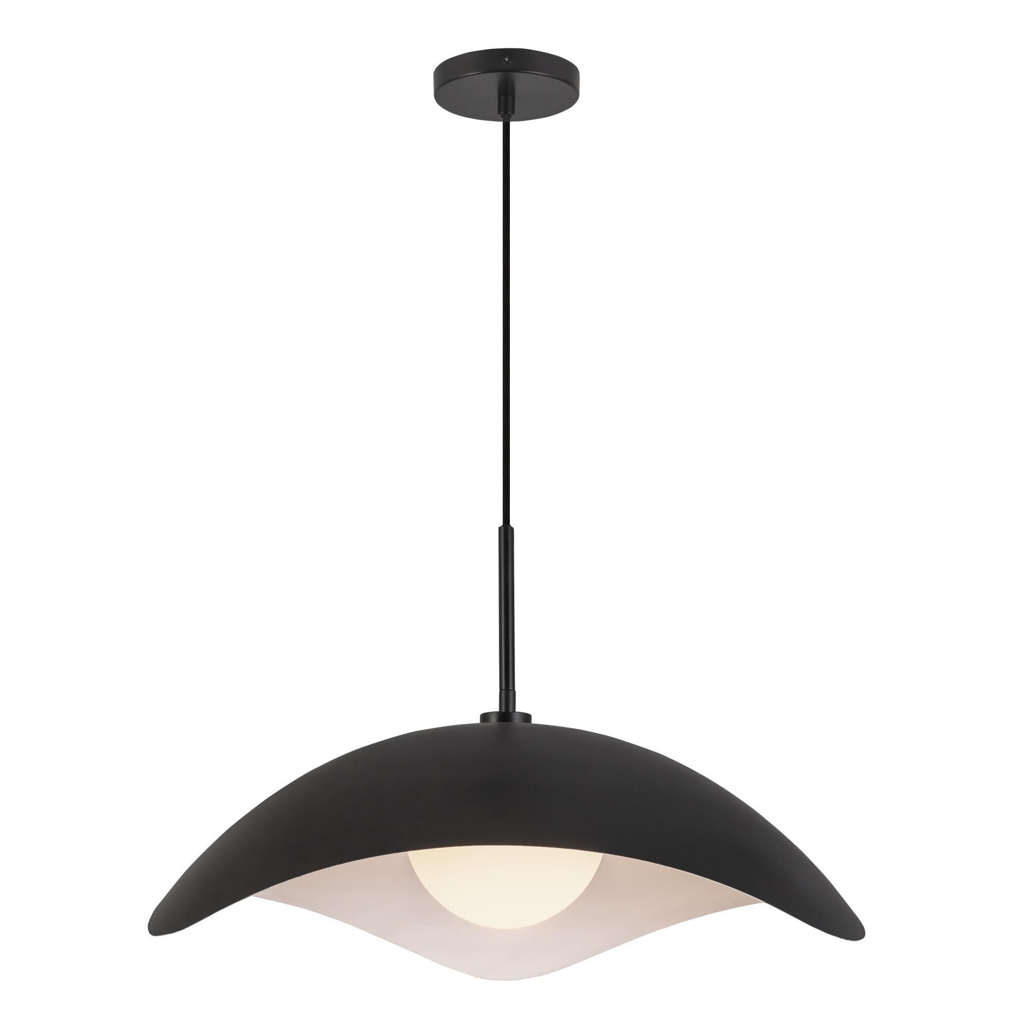 Shown in Black finish and Opal glass