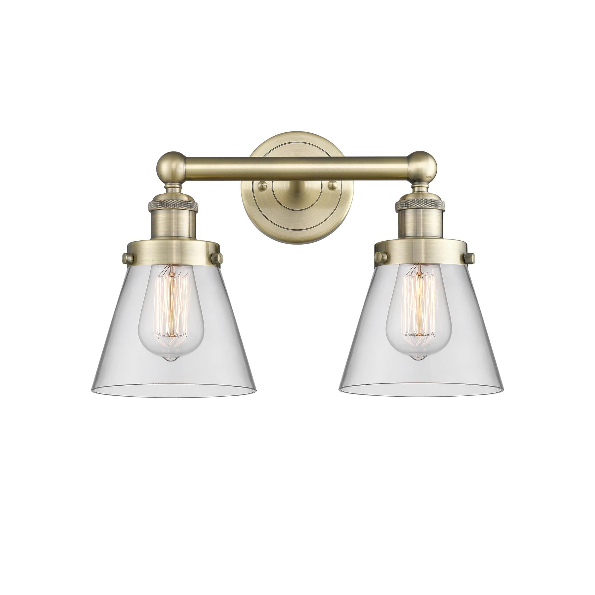 Shown in Antique Brass finish and Clear glass