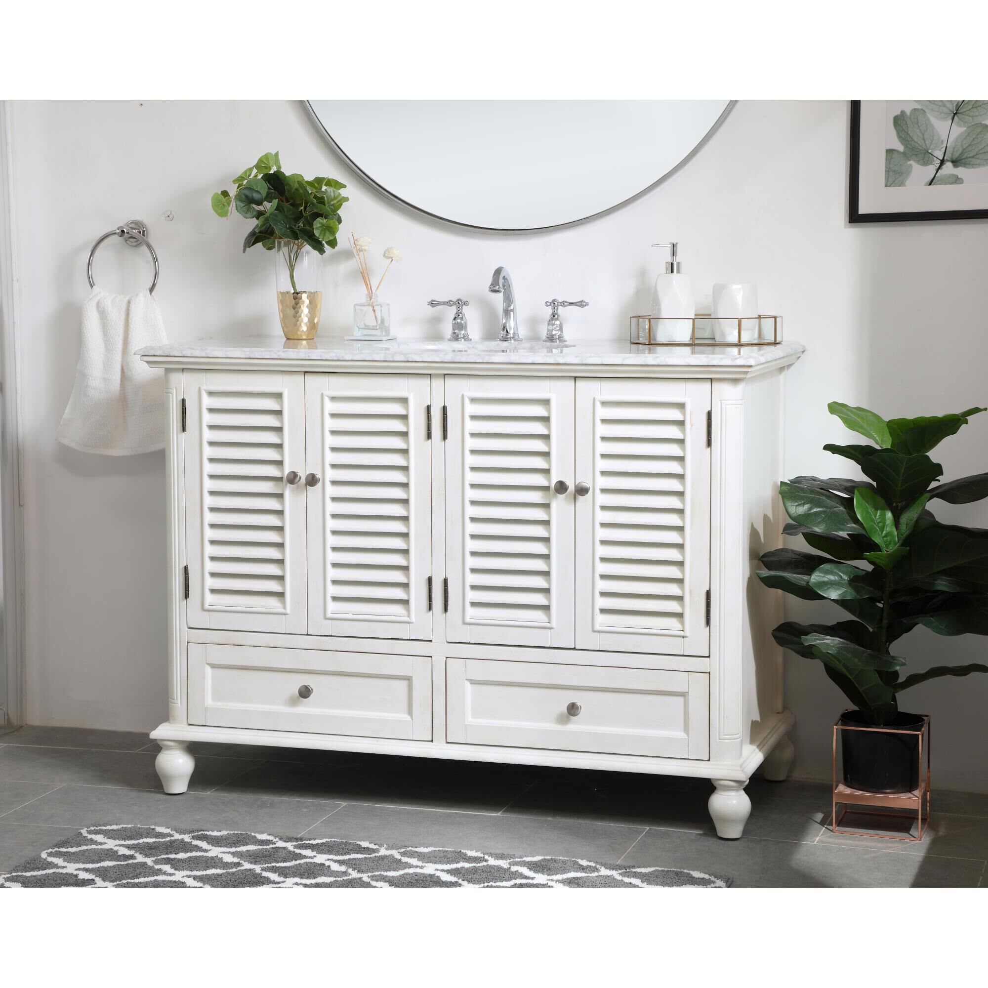 Shown in Antique White finish