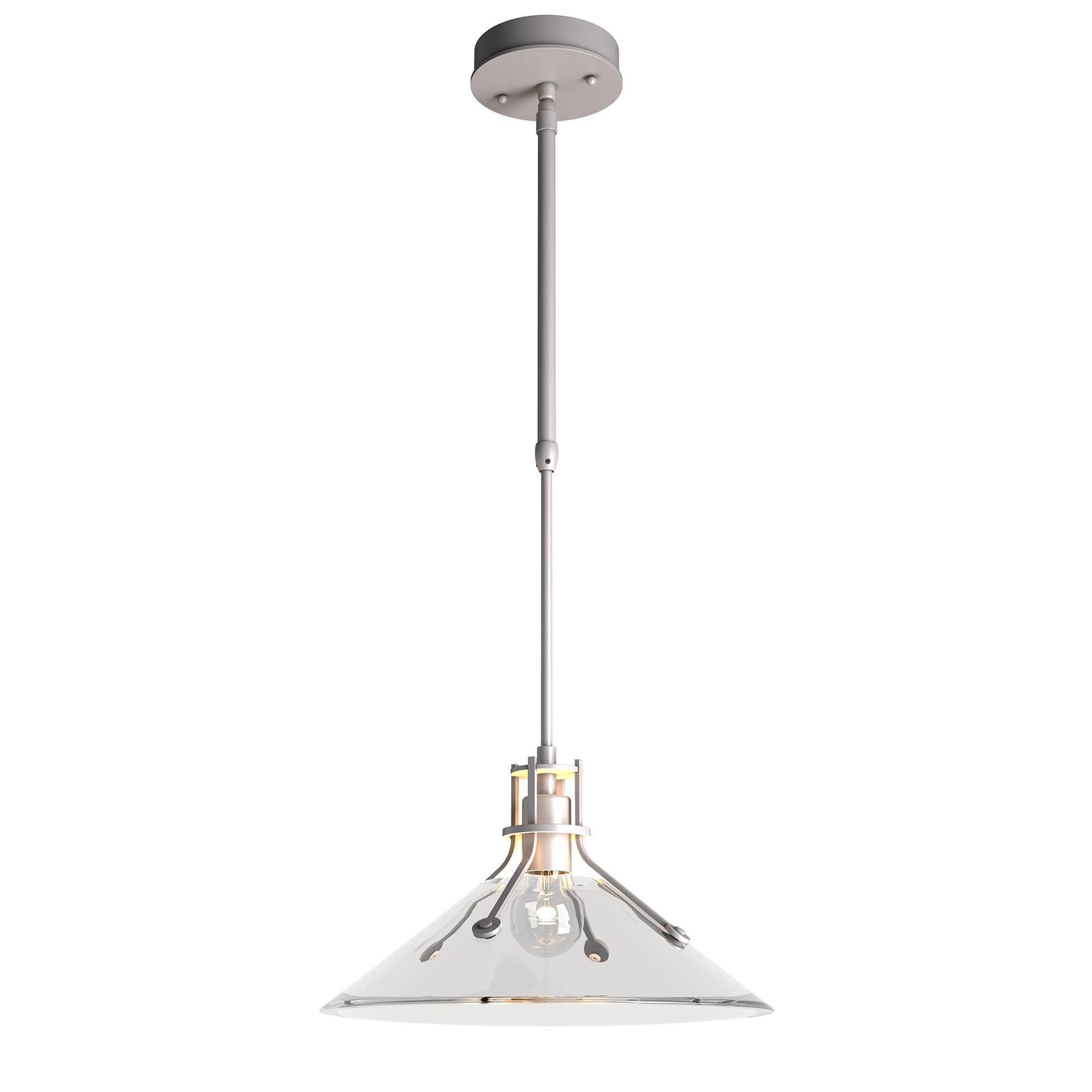 Shown in Coastal Burnished Steel finish and Clear shade