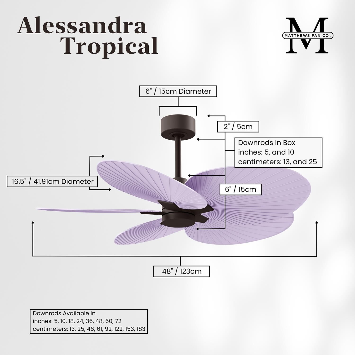 Alessandra Tropical 48 Inch Ceiling Fan by Matthews Fan Company