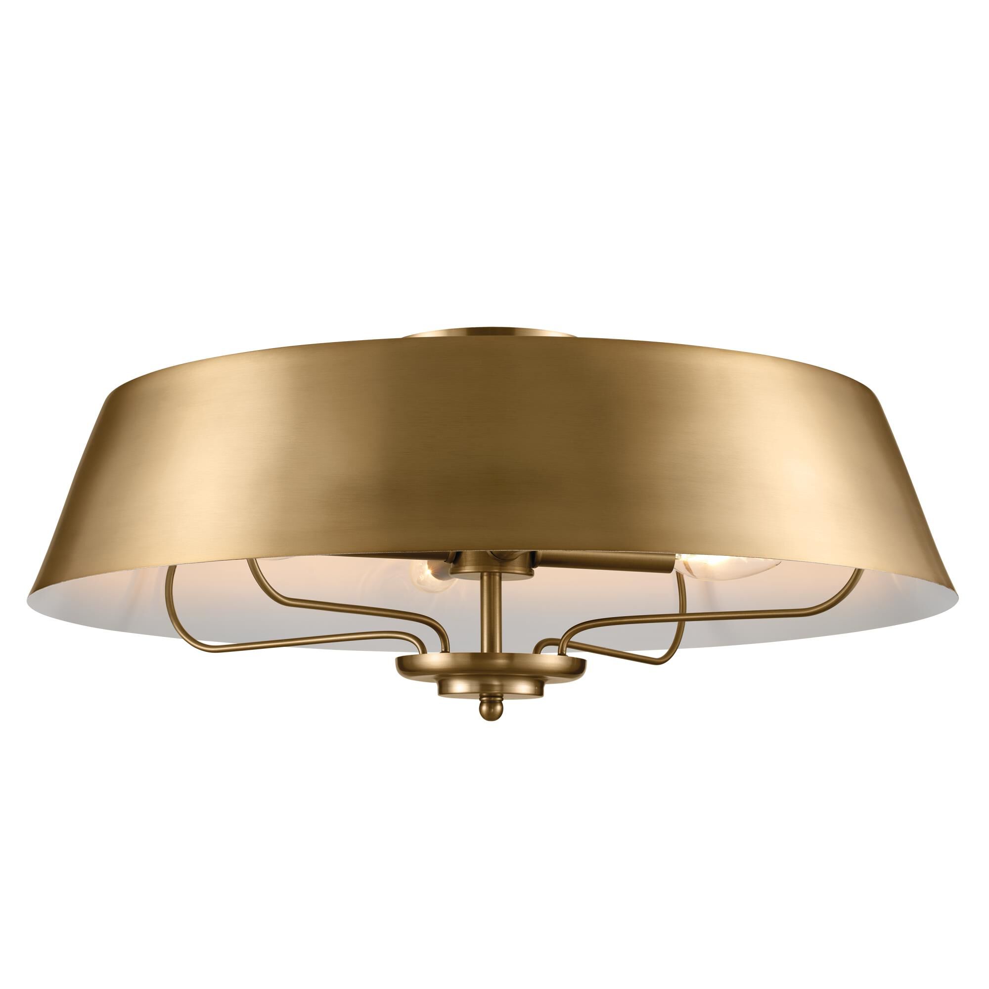 Shown in Brushed Natural Brass finish and Metal shade