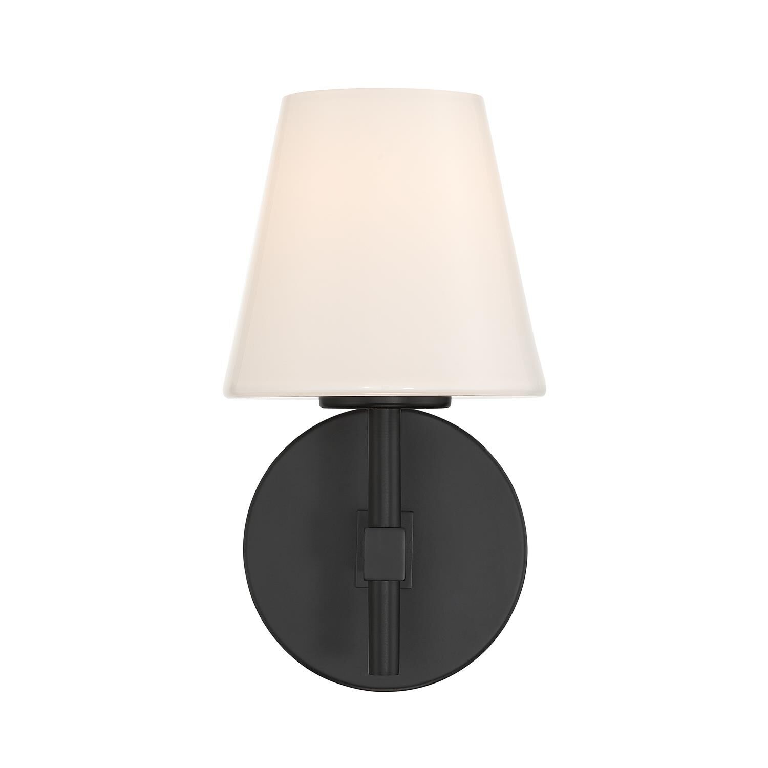 Shown in Black finish and Glass shade
