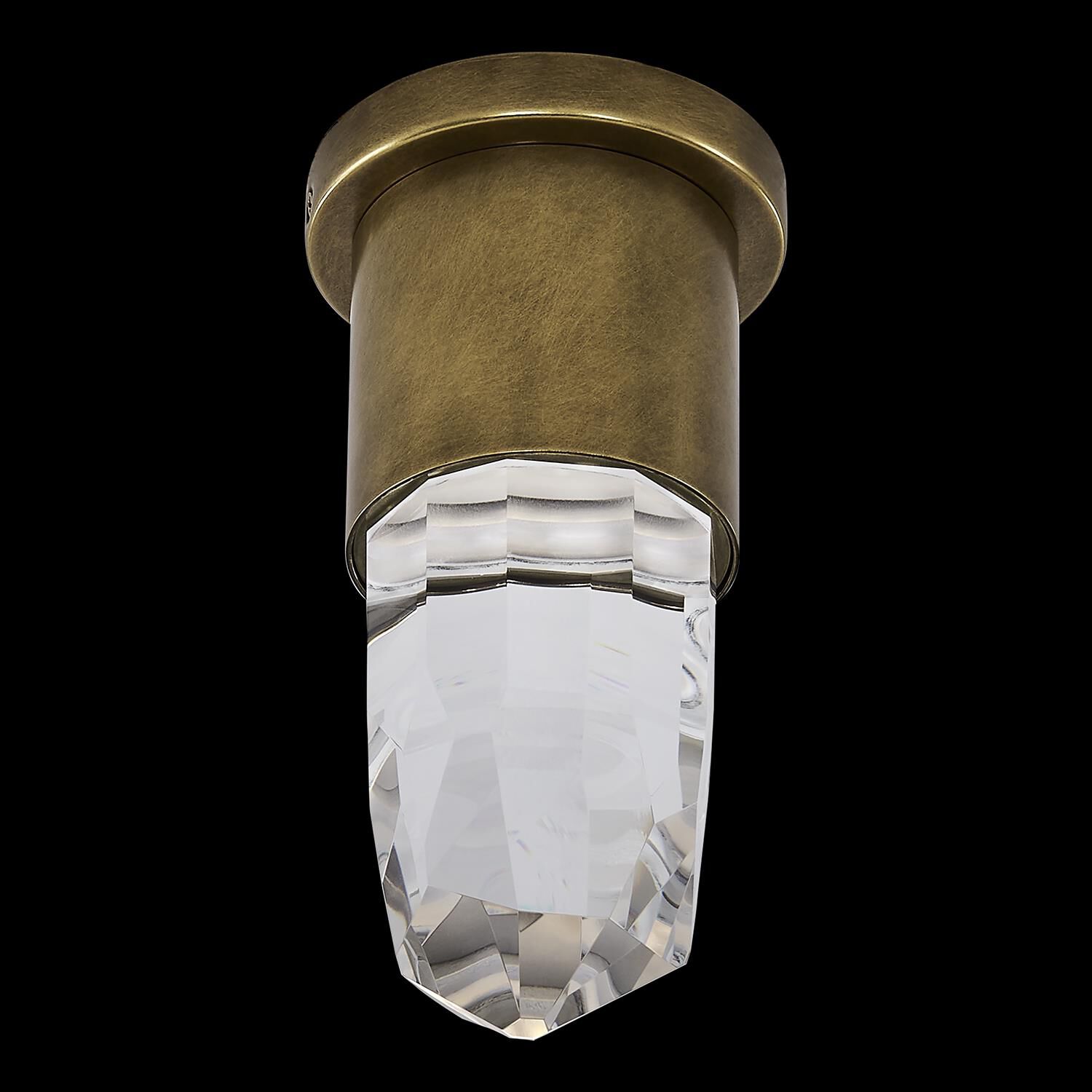 Shown in True Brass finish and Clear crystal