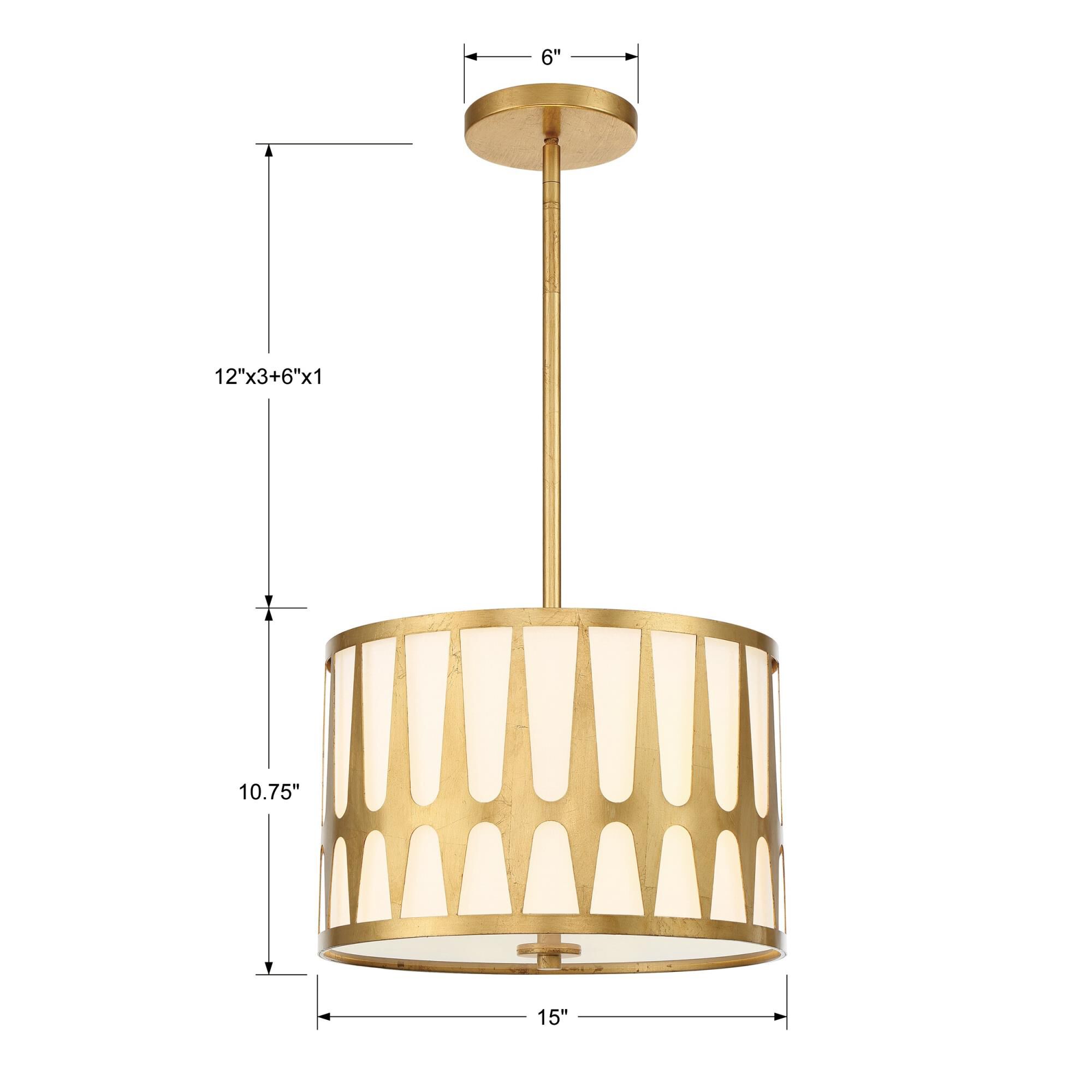 Royston 15 Inch 3 Light Mini Chandelier by Crystorama