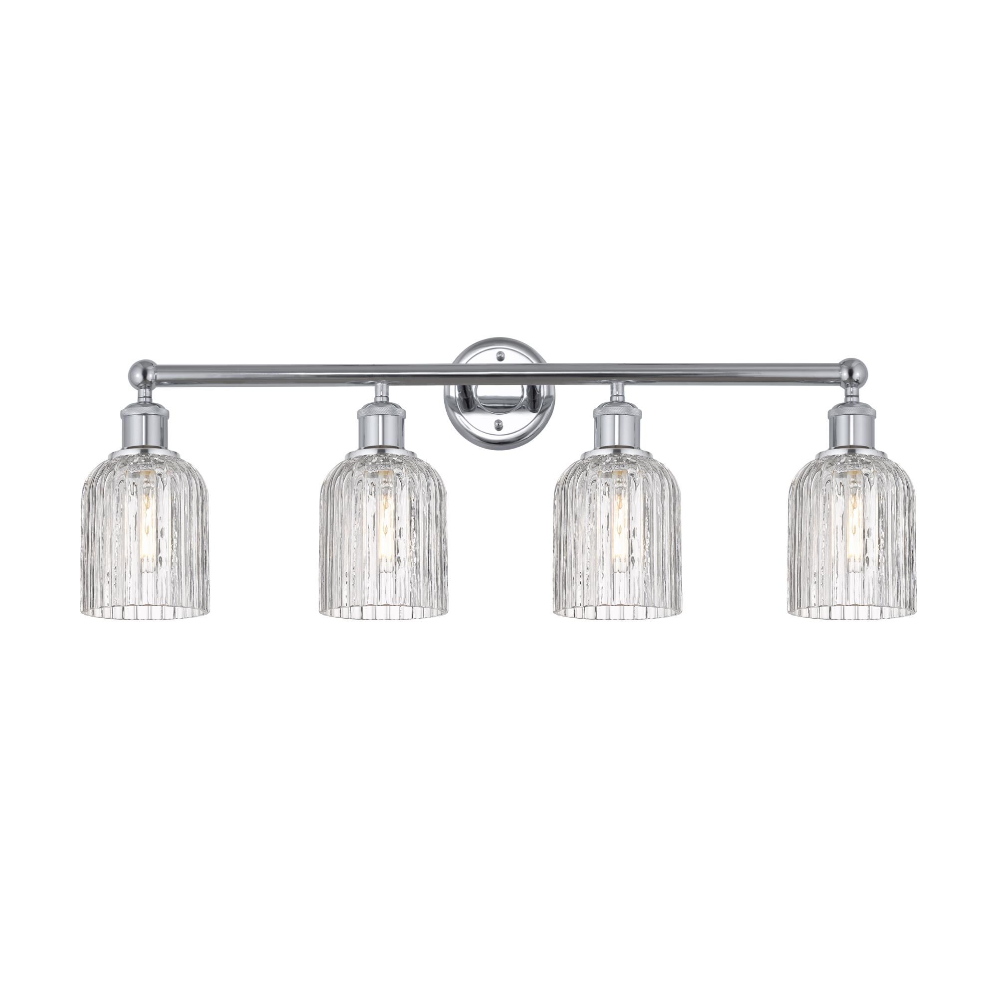 Shown in Polished Chrome finish and Clear glass