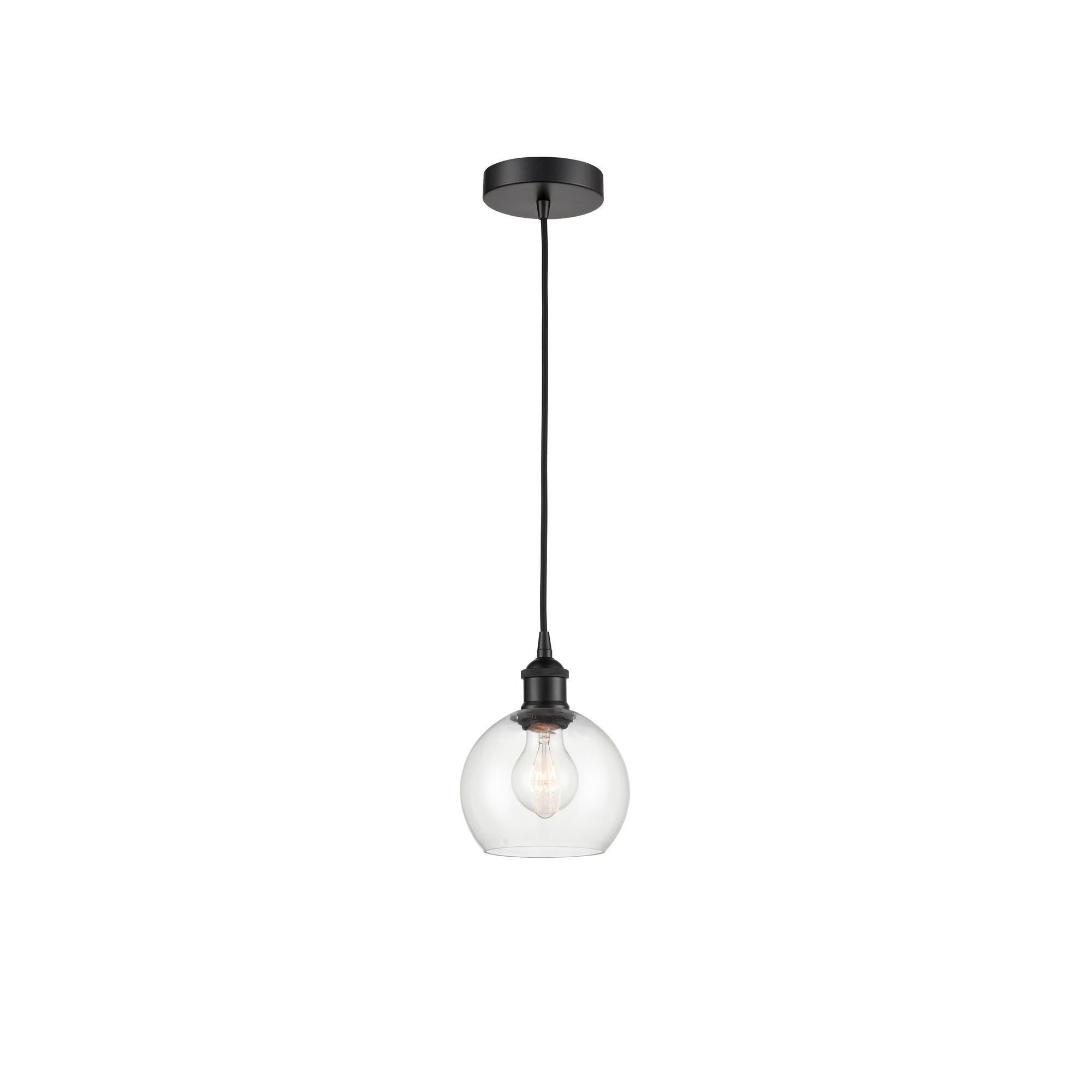 Shown in Matte Black finish and Clear glass
