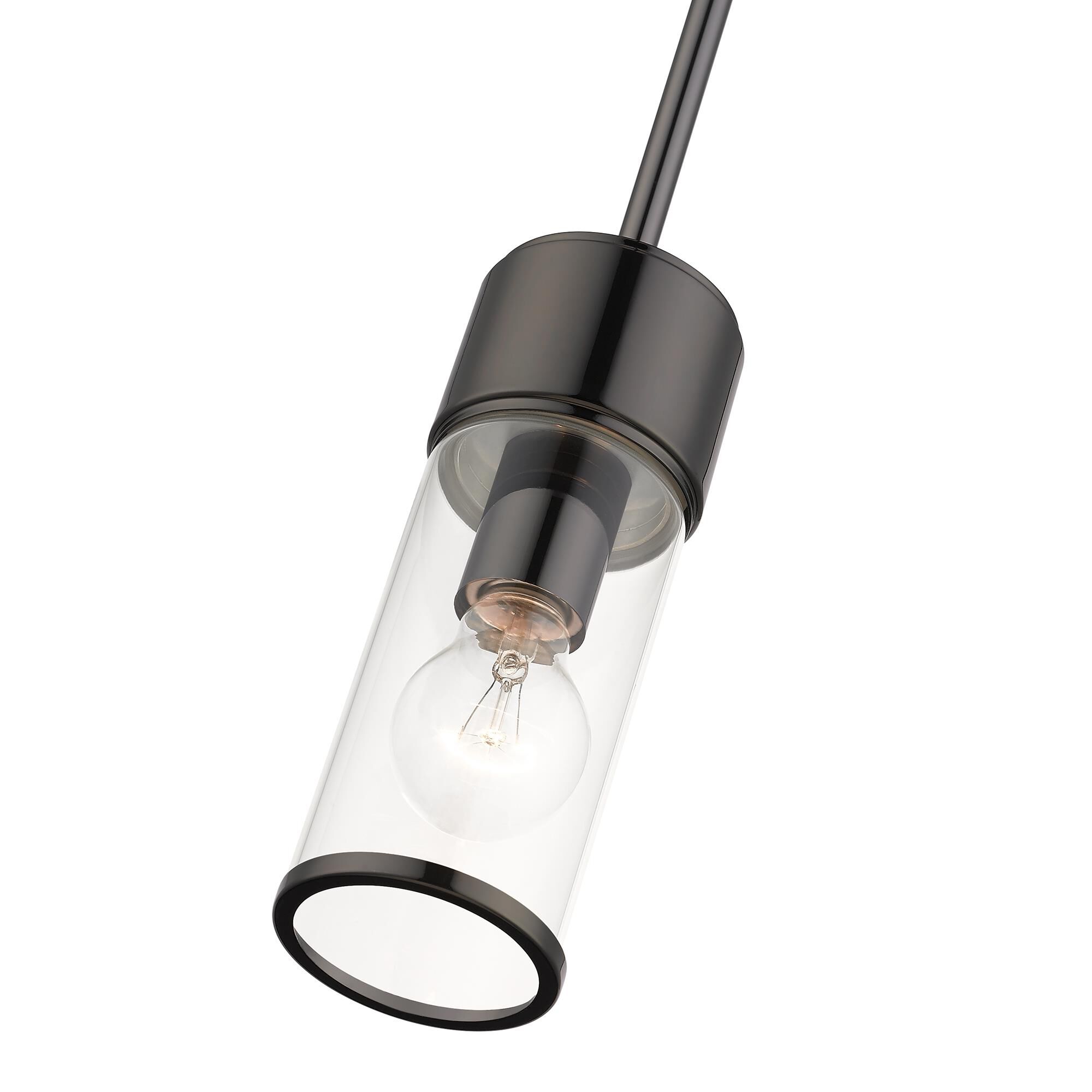 Shown in Black Chrome finish and Clear  glass