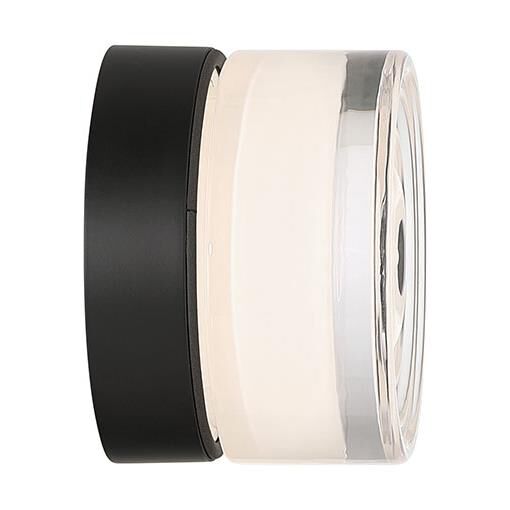 Shown in Matte Black finish and Clear Wave glass