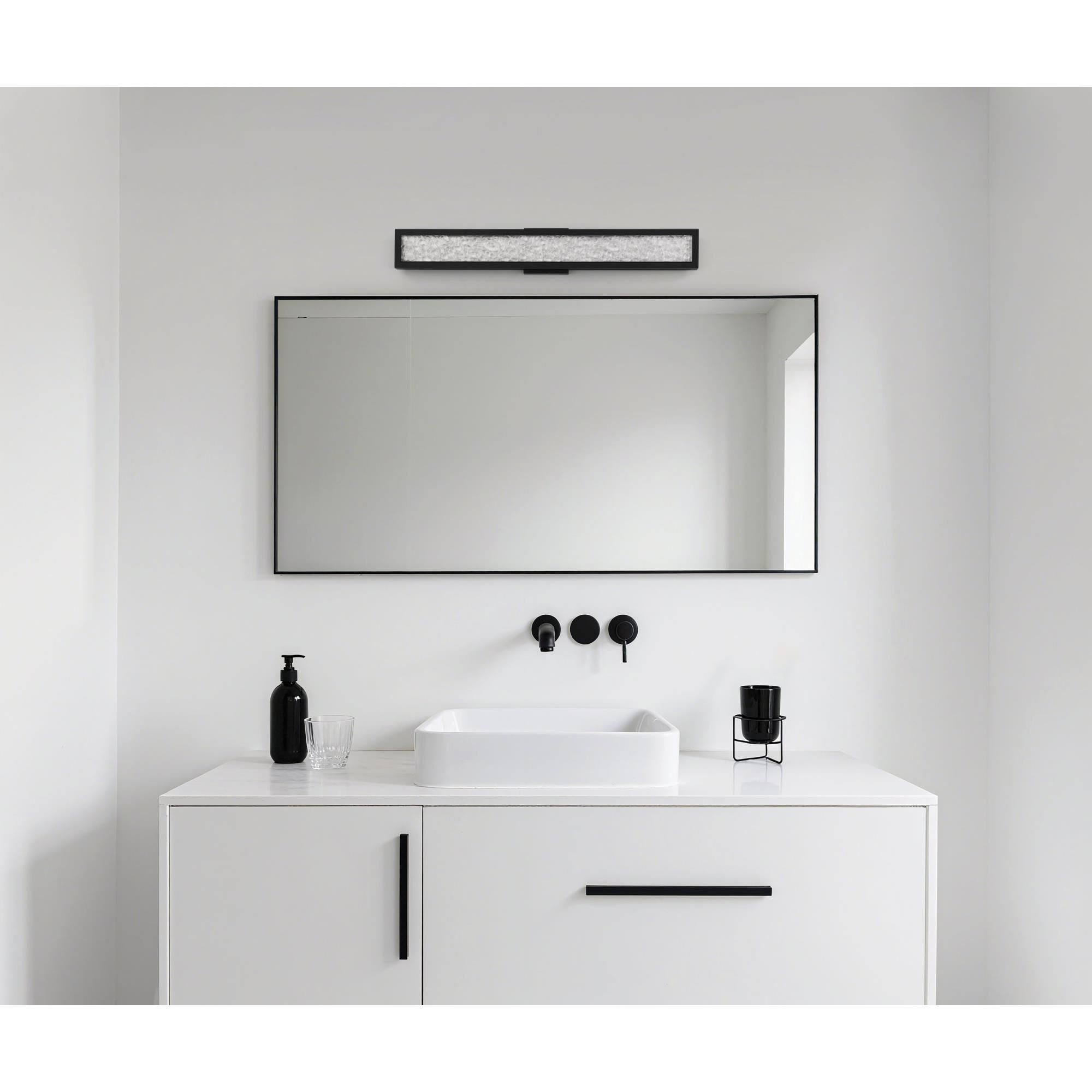 Shown in Textured Black finish and Clear Water glass