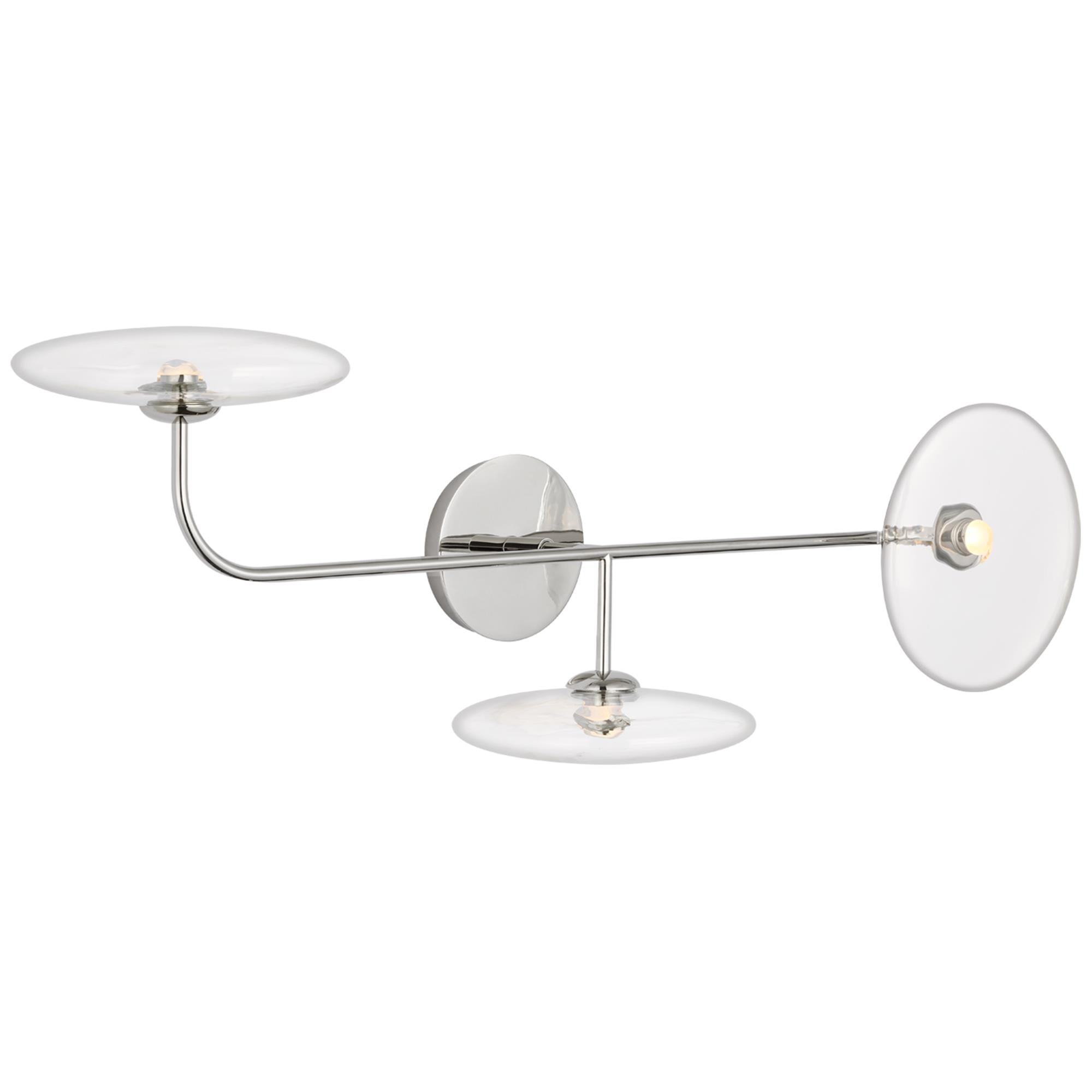 Shown in Polished Nickel finish and Clear glass