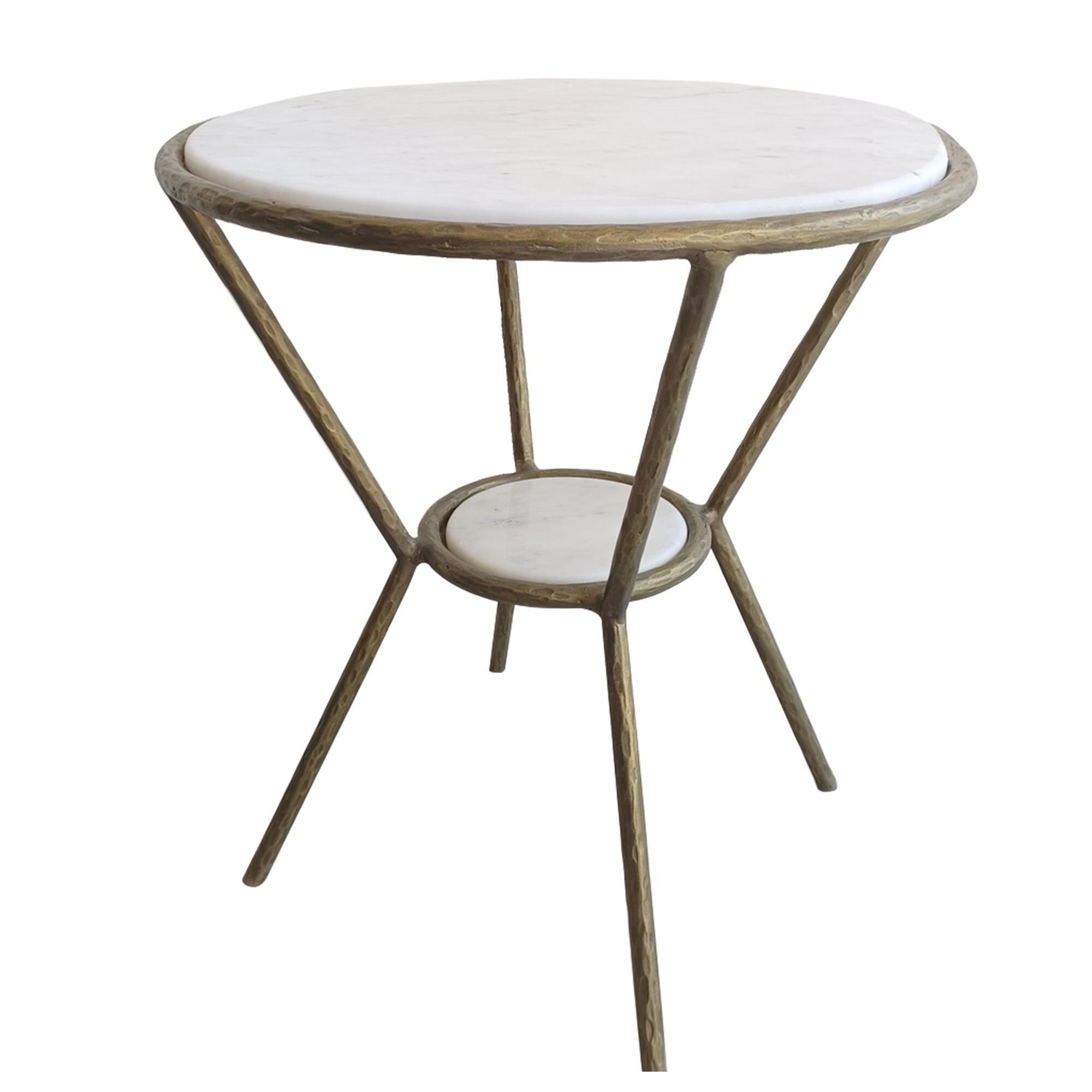 Shown in Antique Gold finish and White Marble glass