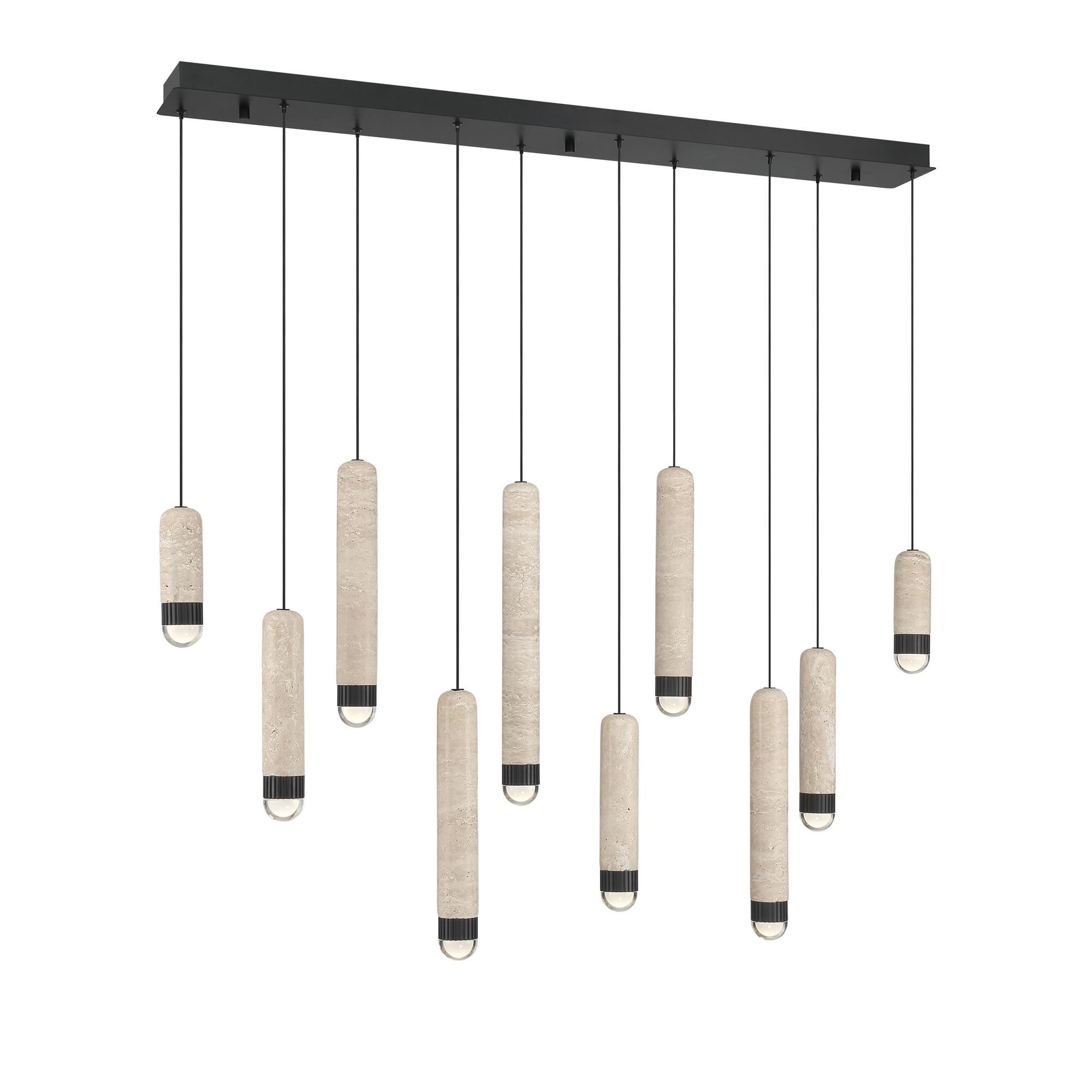 Shown in Matte Black finish and Travertine shade