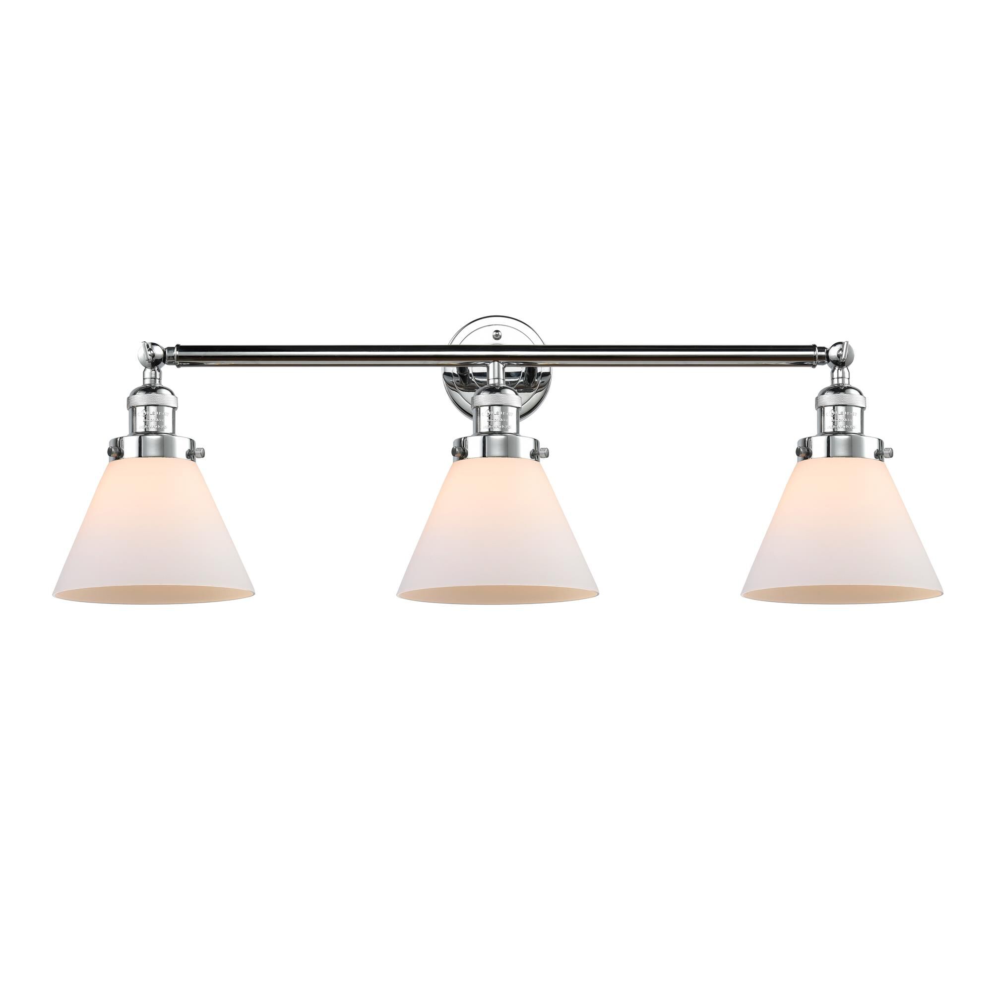 Shown in Polished Chrome finish and Matte White Cased glass