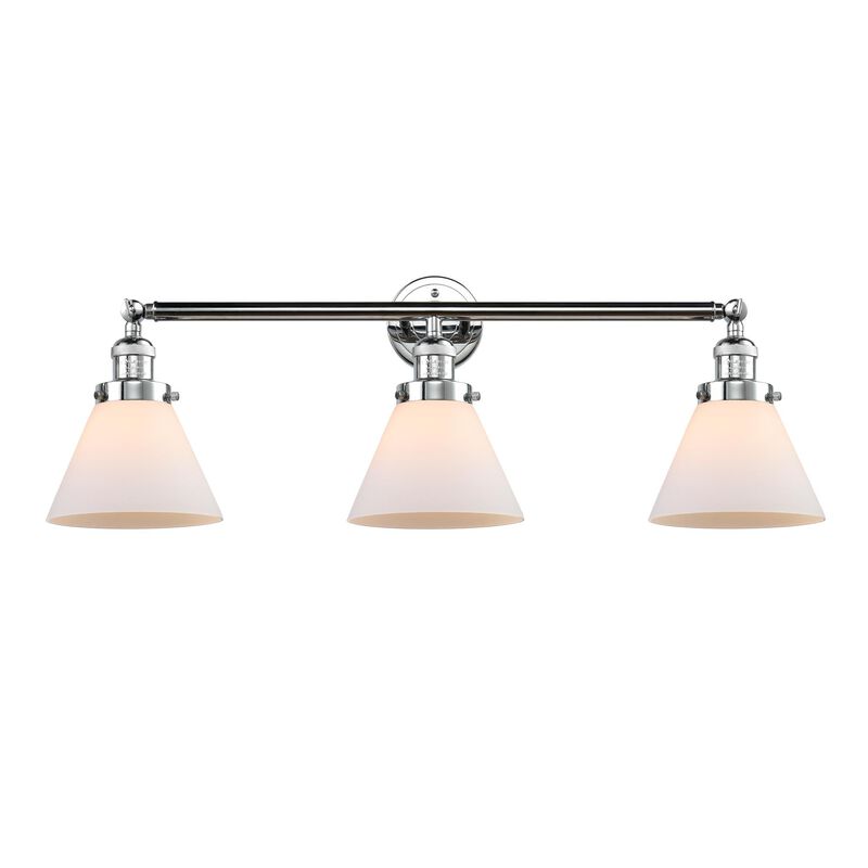 Bruno Marashlian Large Cone 32 Inch 3 Light Bath Vanity Light by Innovations Lighting