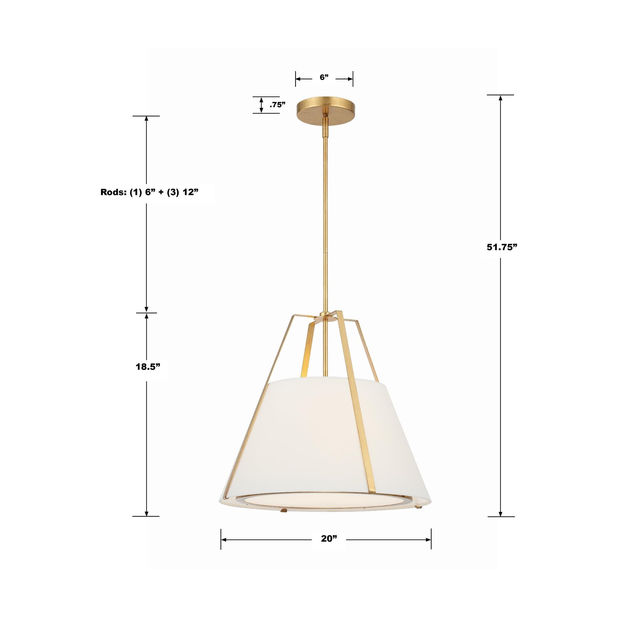 Fulton 20 Inch Large Pendant by Crystorama