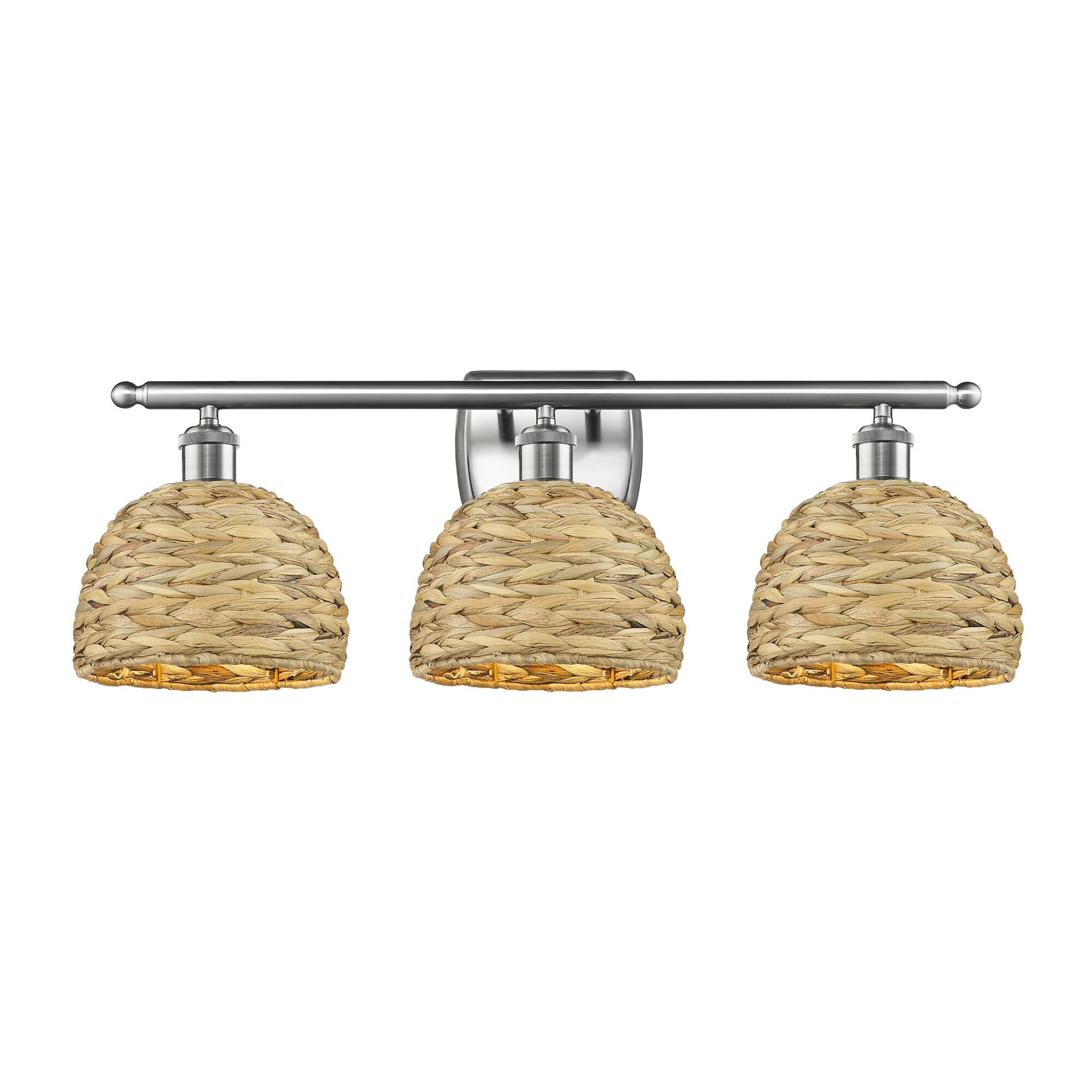 Shown in Satin Nickel finish and Natural shade
