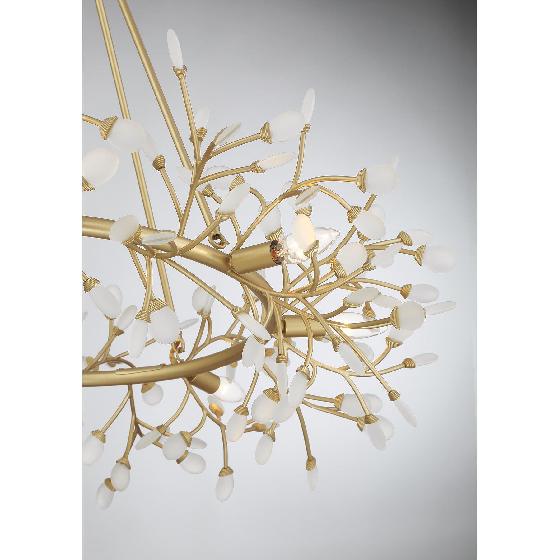 Shown in Spun Gold finish and Frosted Sea glass