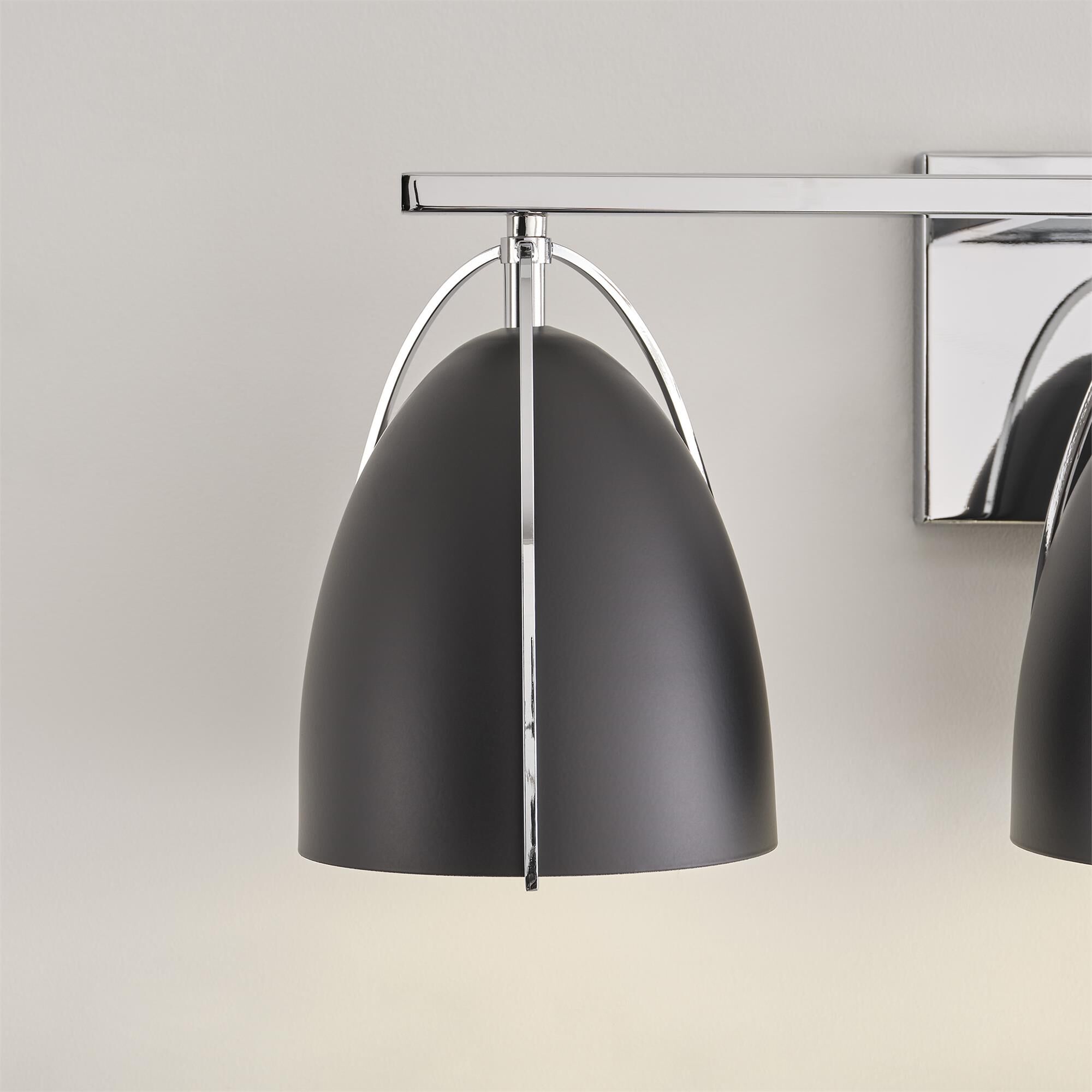 Shown in Chrome finish and Midnight Black Steel shade