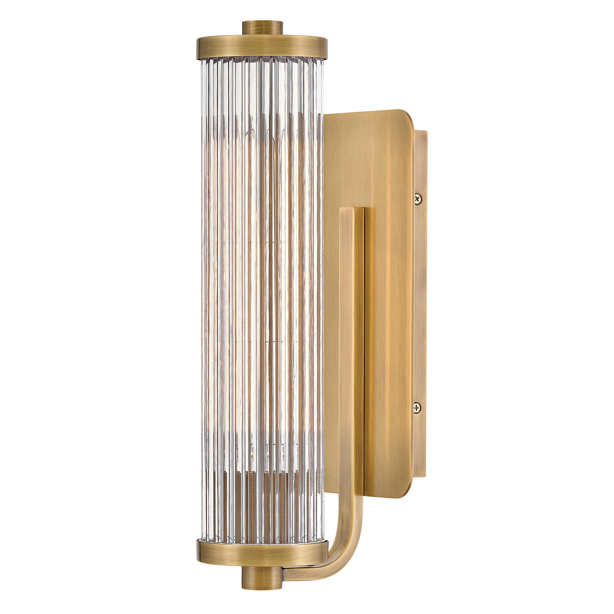 Shown in Heritage Brass finish and Clear glass