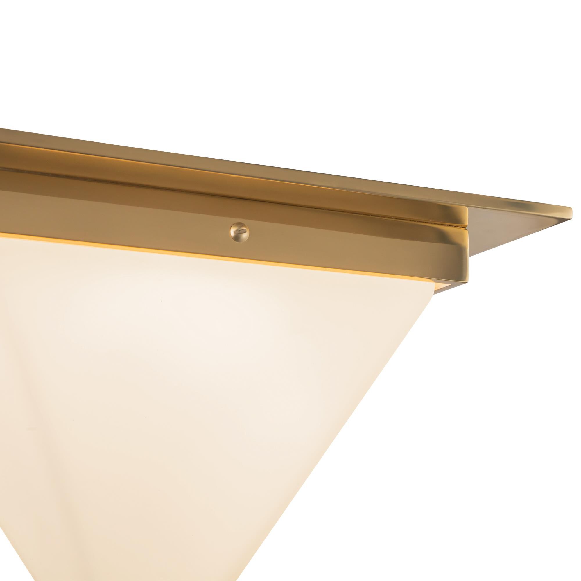 Shown in Patina Brass finish and Matte Opal glass