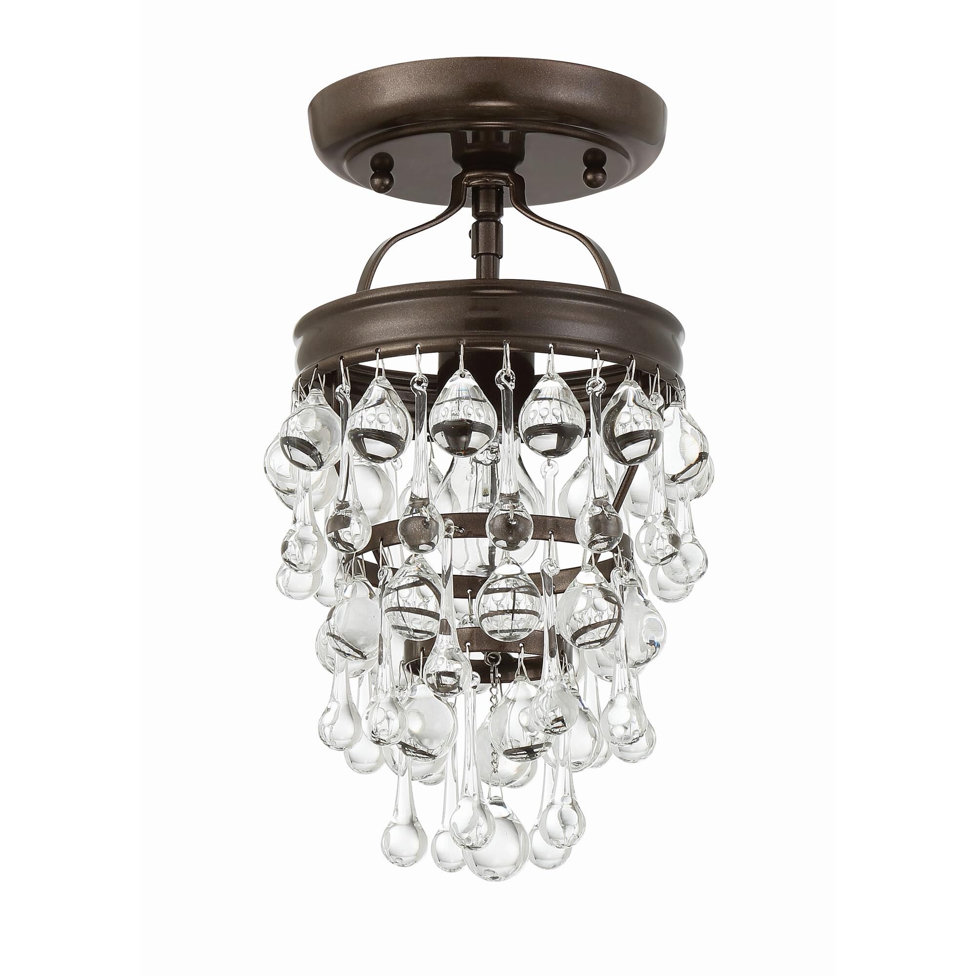 Shown in Vibrant Bronze finish and Clear Glass Drops crystal