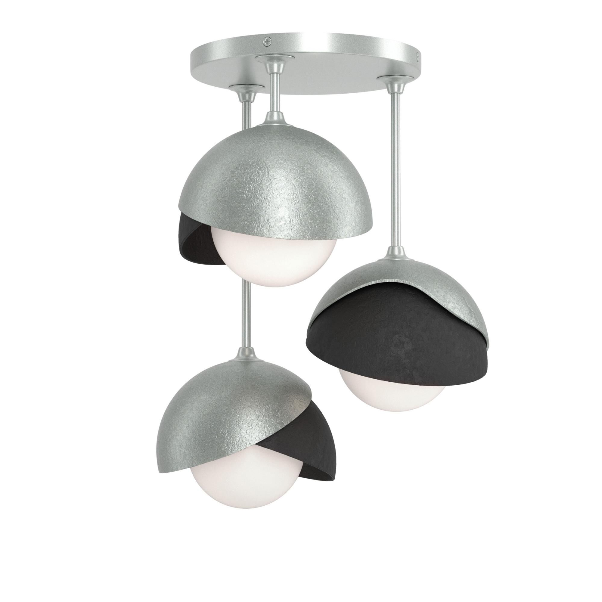 Shown in Vintage Platinum finish and Opal glass and Black  accent