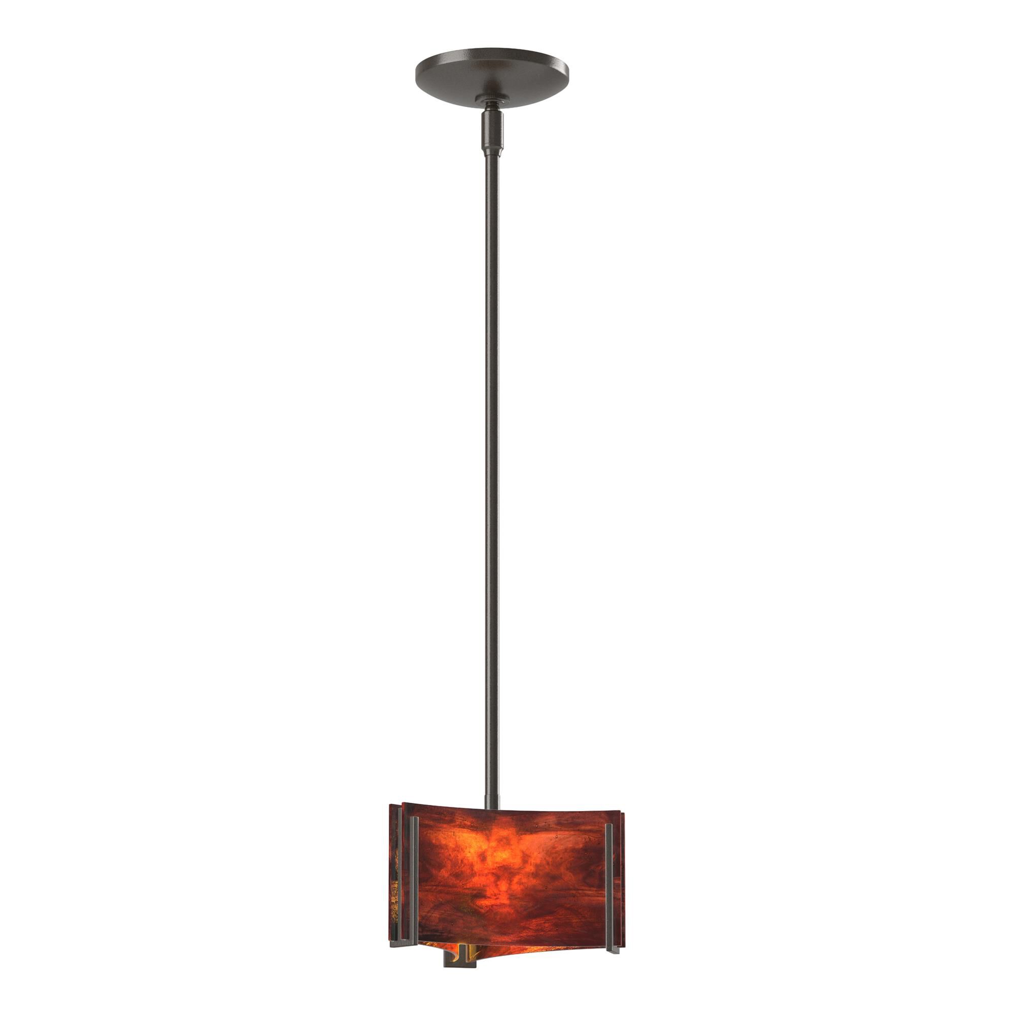 Shown in Oil Rubbed Bronze finish and Topaz glass