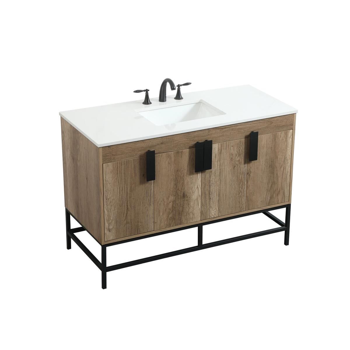 Shown in Natural Oak finish and Without Backsplash accent