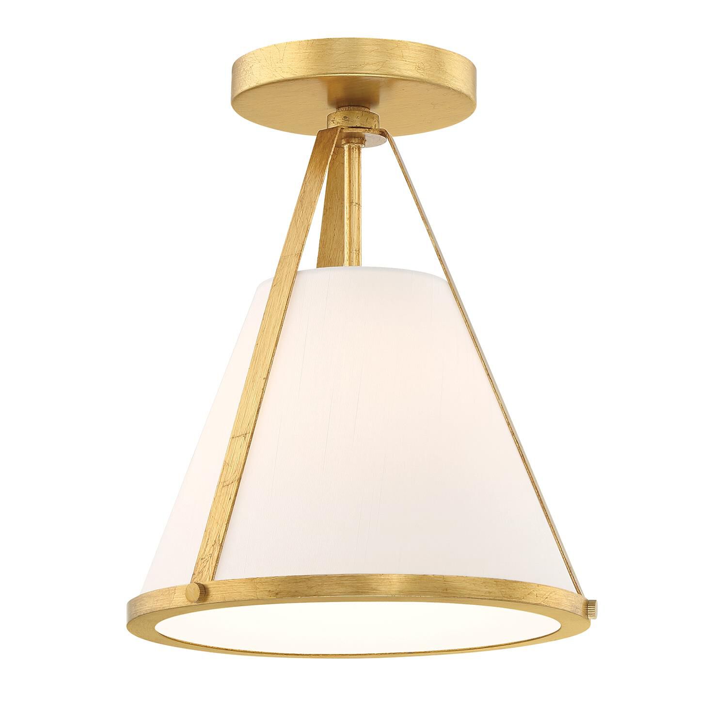 Shown in Antique Gold finish and Silk shade
