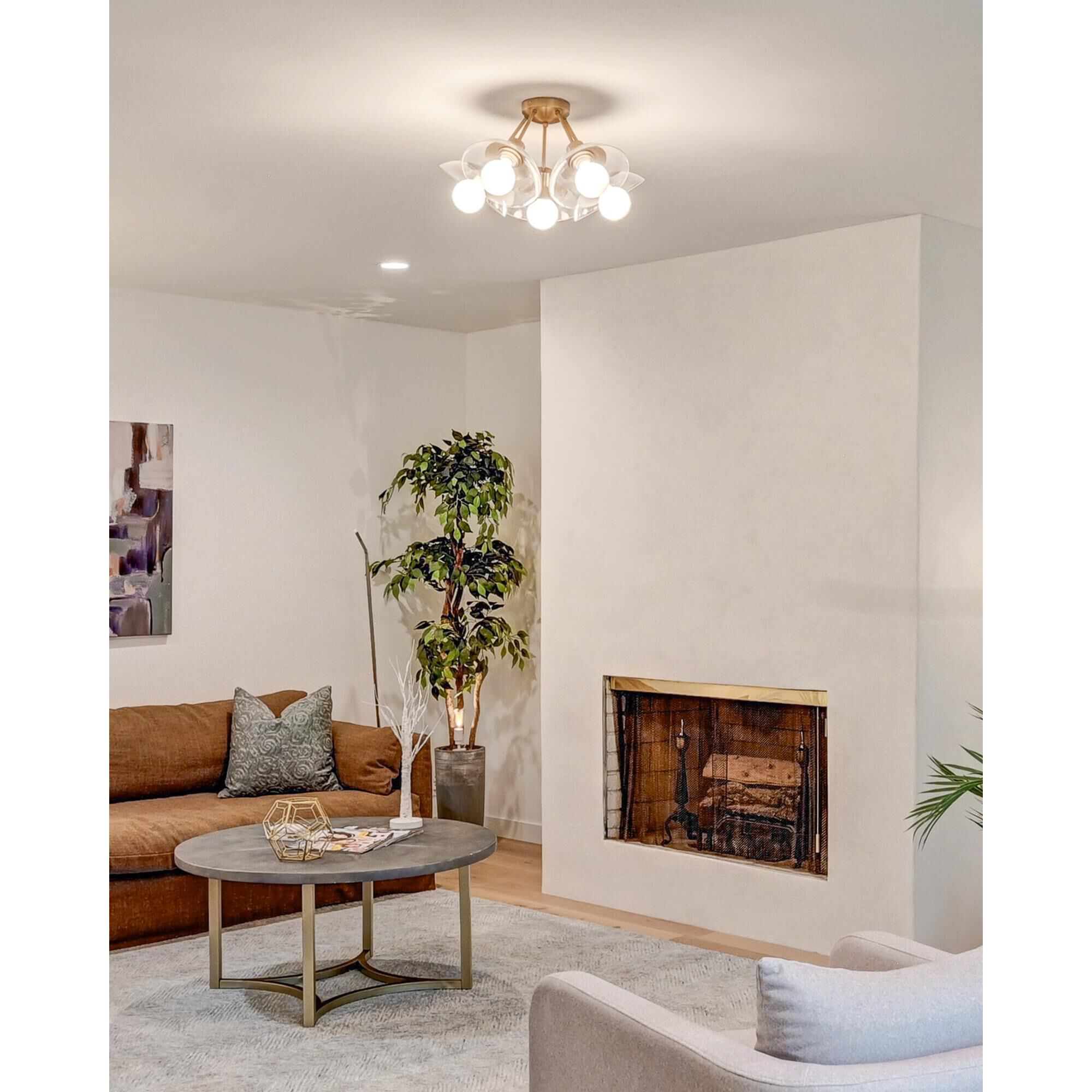 Francesca 5 Light Semi Flush Mount by Alora Mood