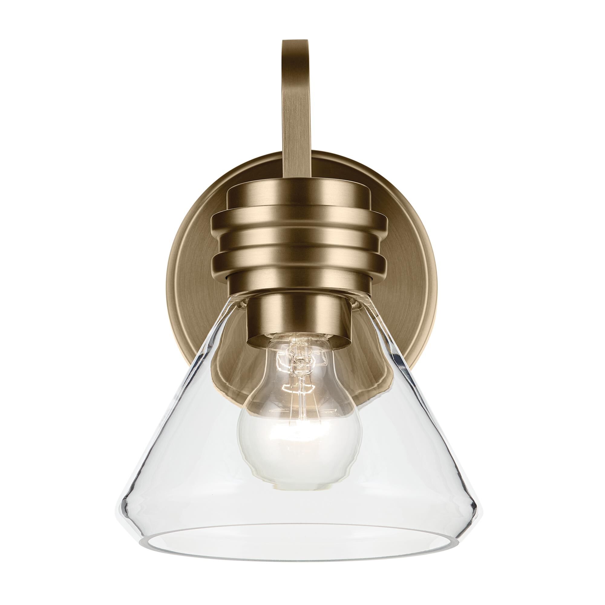 Shown in Champagne Bronze finish and Clear glass