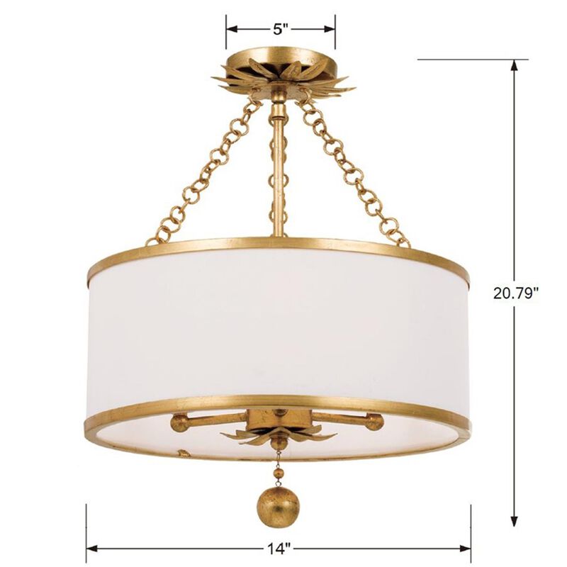 Broche 14 Inch 3 Light Mini Chandelier by Crystorama
