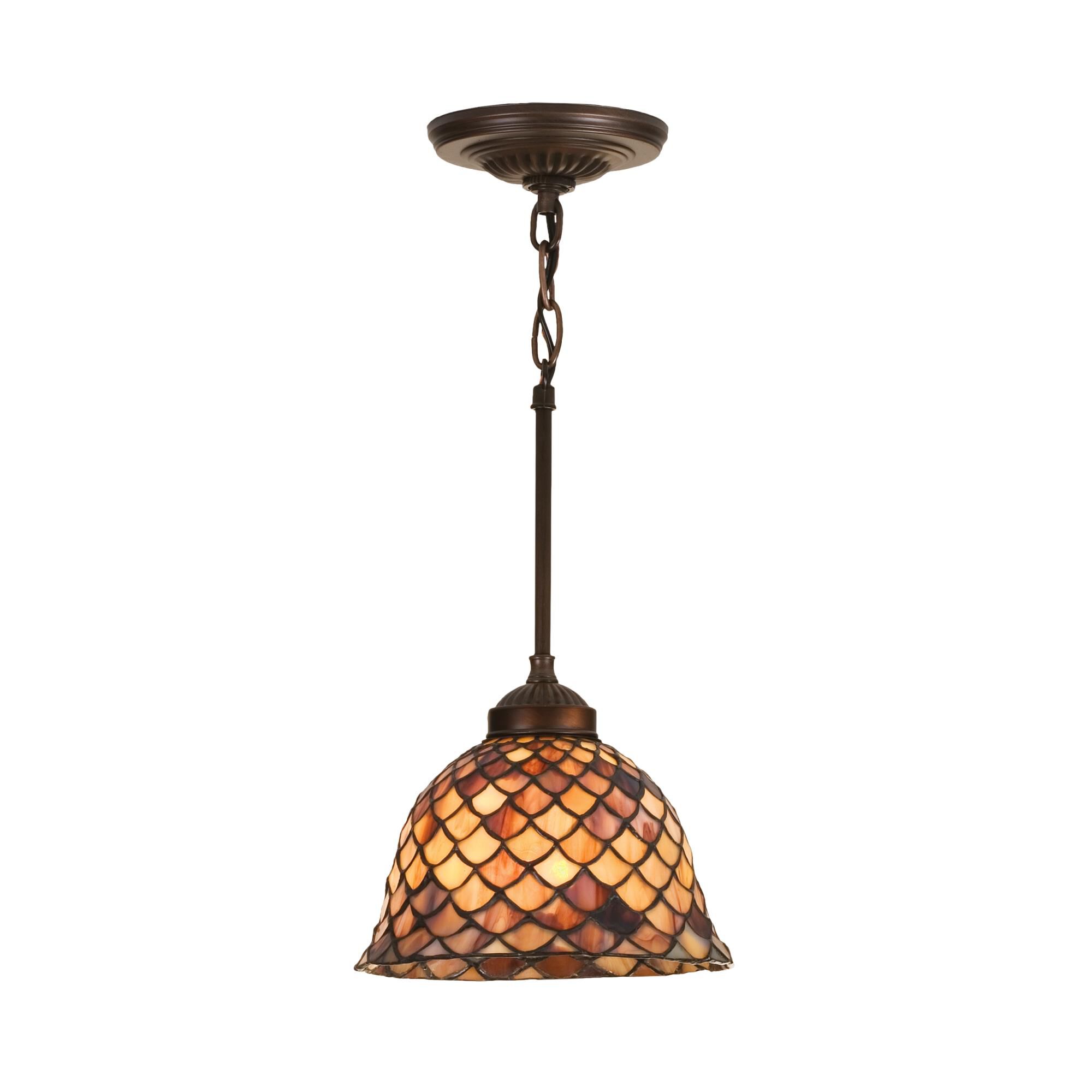 Tiffany Fishscale 8 Inch Mini Pendant by Meyda Lighting