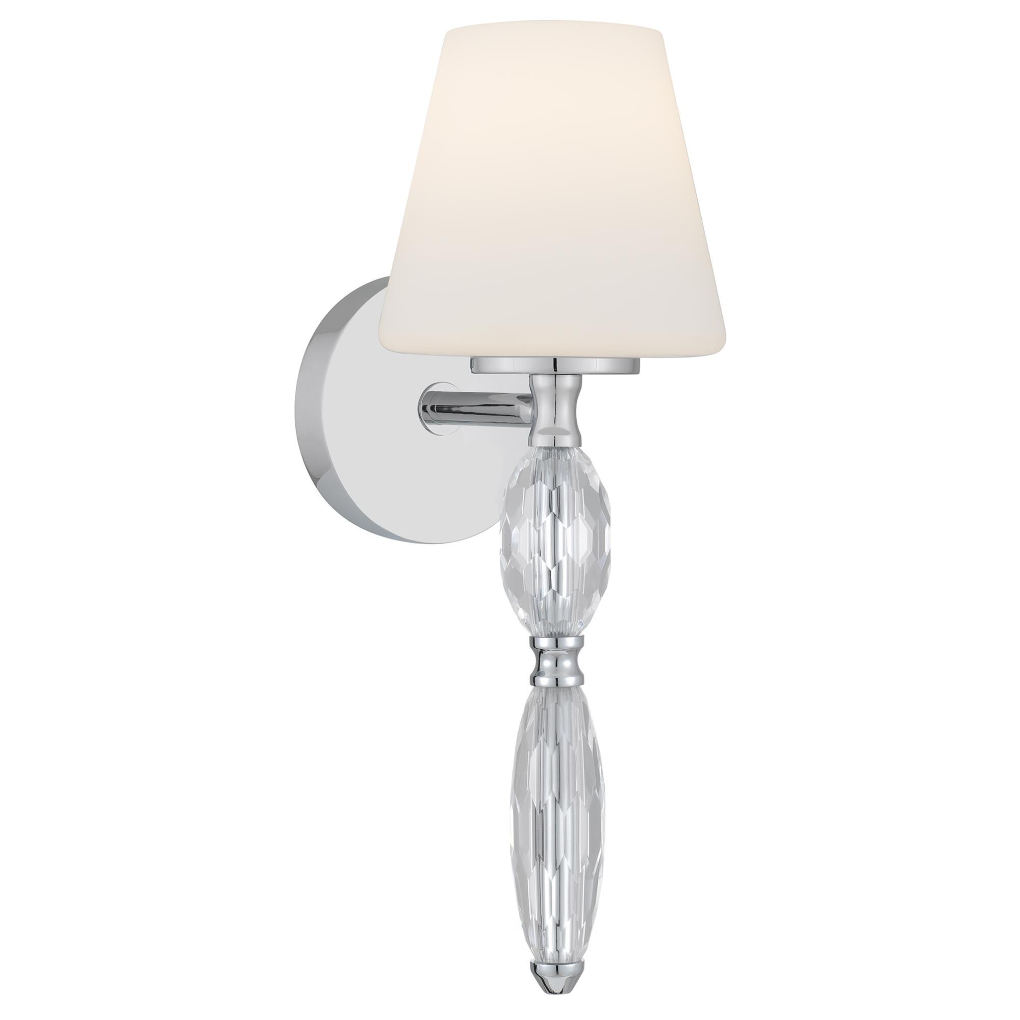 Shown in Polished Chrome finish and Opal Etched Glass shade