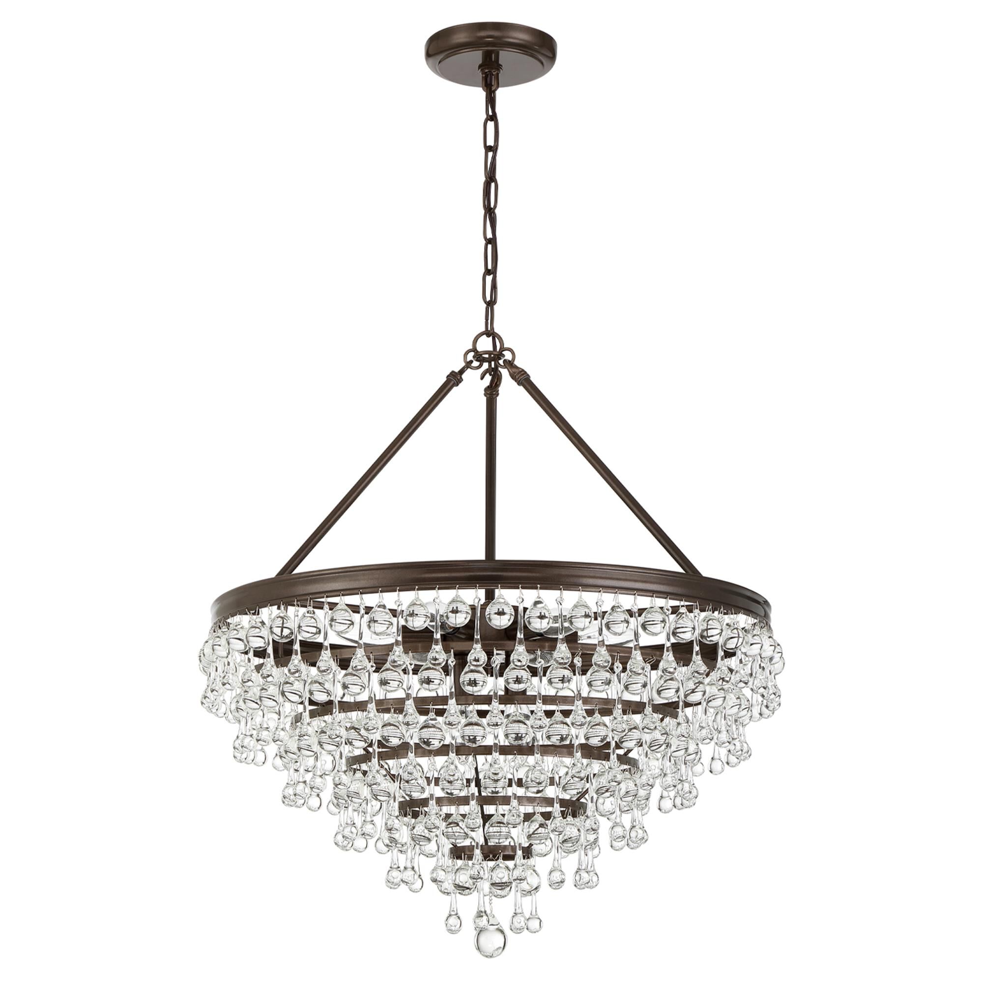 Shown in Vibrant Bronze finish and Clear Glass Drops crystal