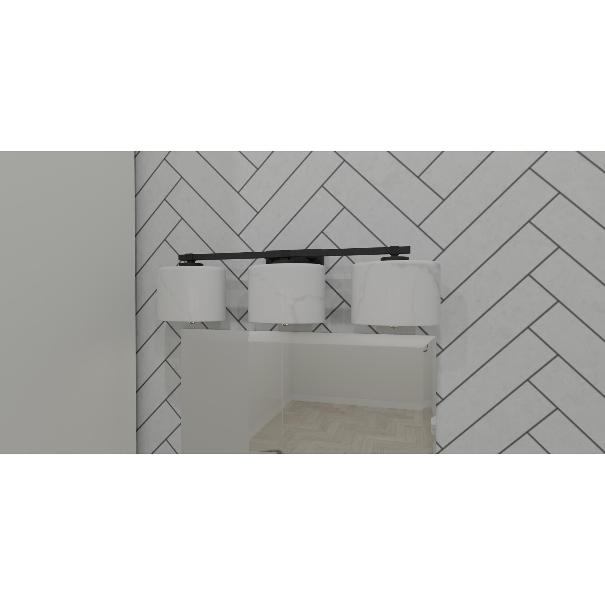 Shown in Matte Black finish and Marble glass