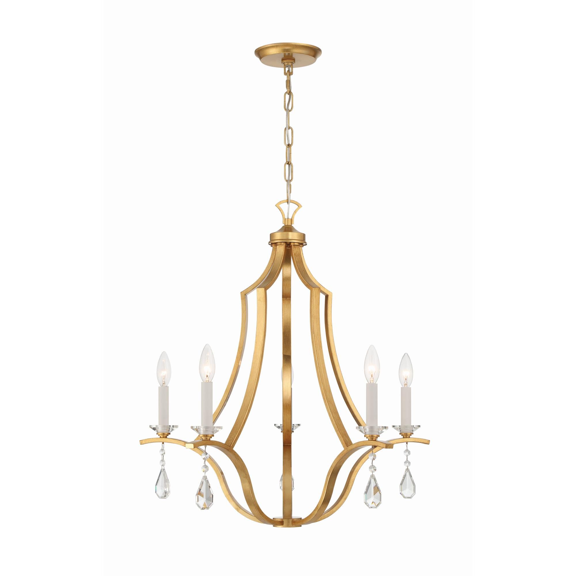 Perry 25 Inch 5 Light Chandelier by Crystorama