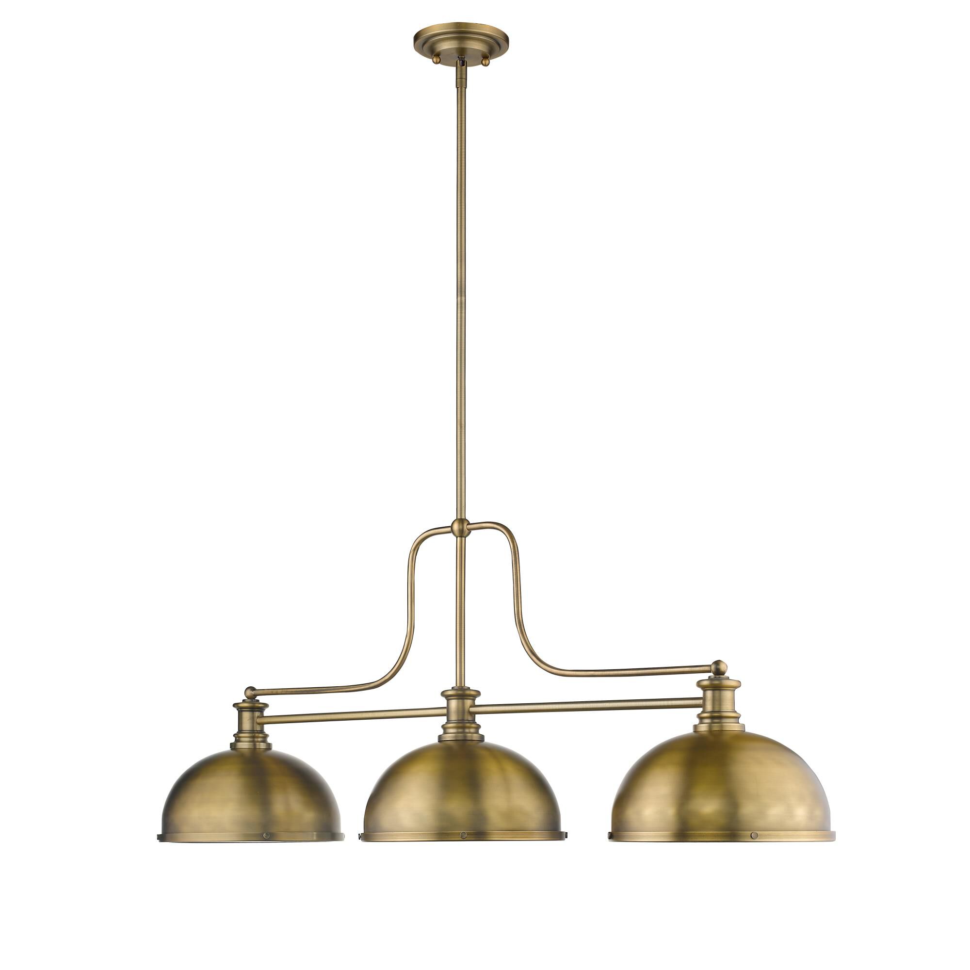 Shown in Heritage Brass finish and Metal + glass and Metal + Glass shade