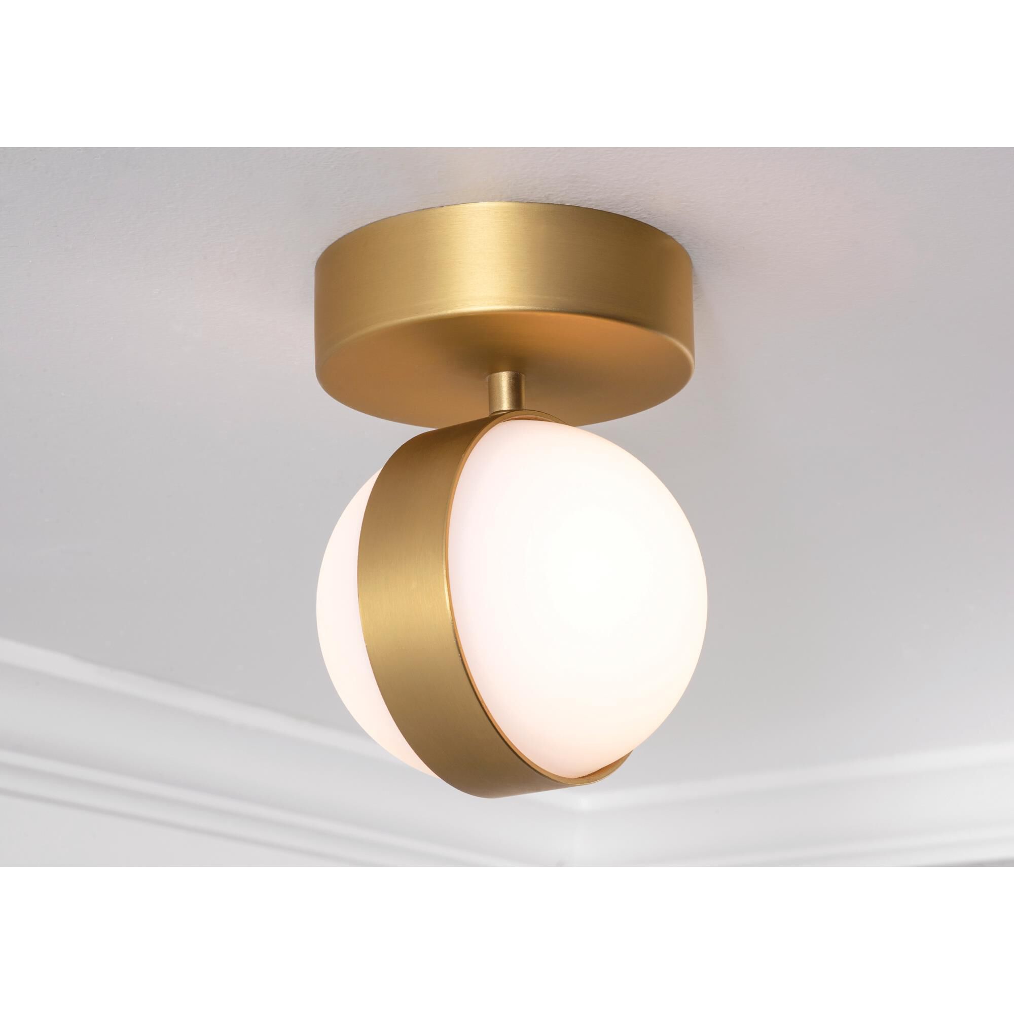 Shown in Light Antique Brass finish and White shade