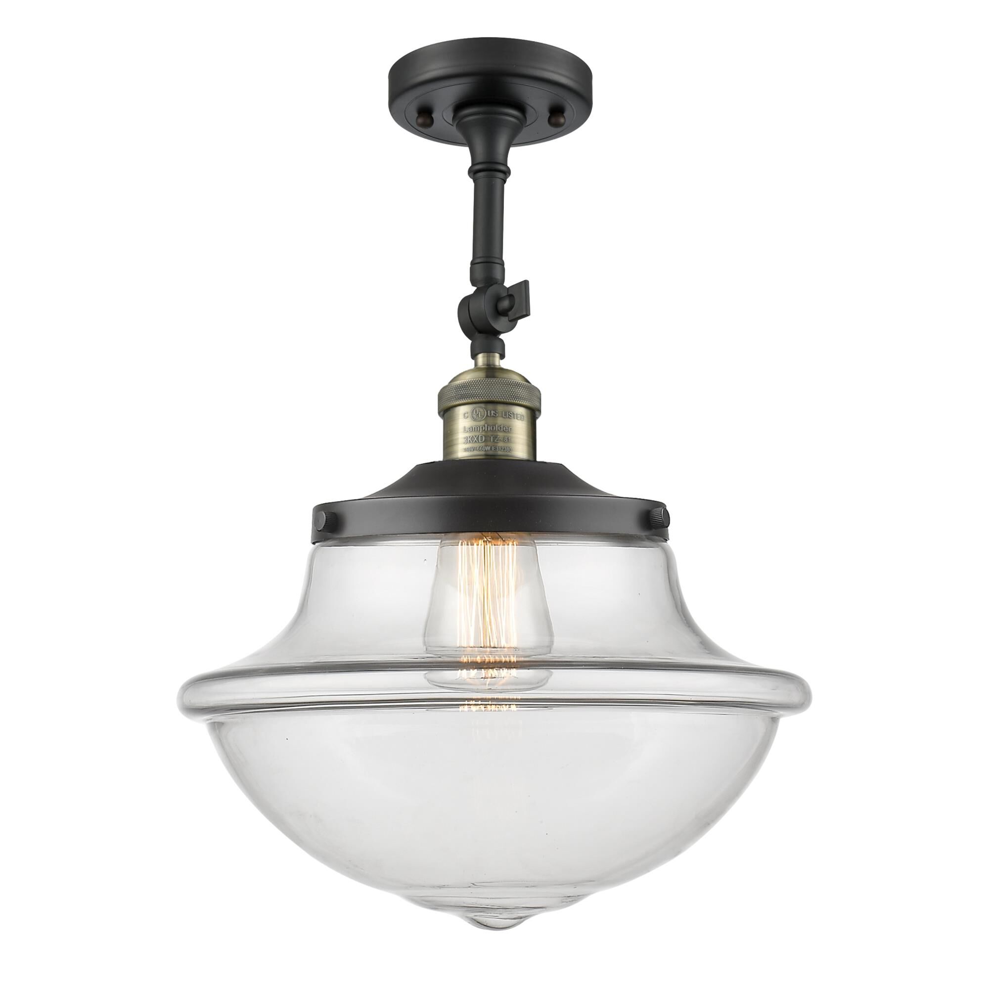 Shown in Black Antique Brass finish and Clear glass