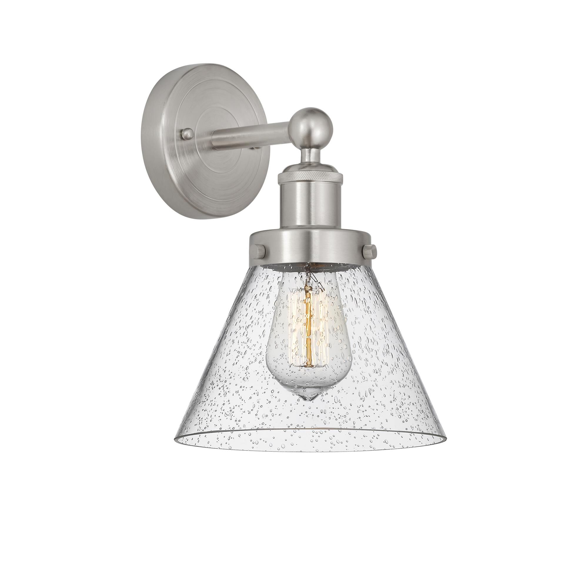 Shown in Brushed Satin Nickel  finish and Mercury glass