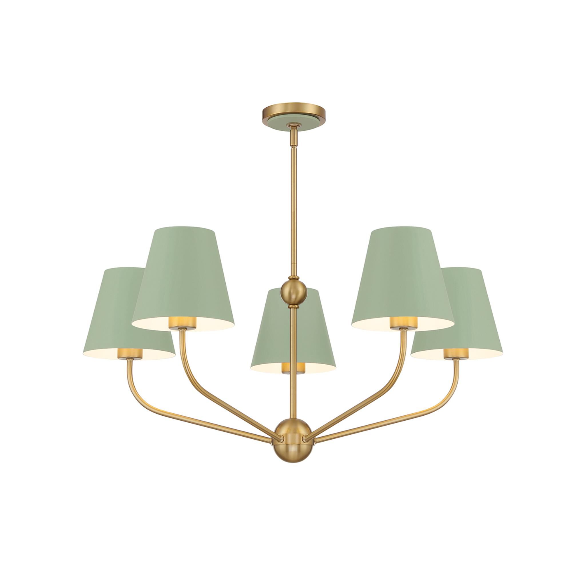 Shown in Vibrant Gold and Green finish and Steel shade