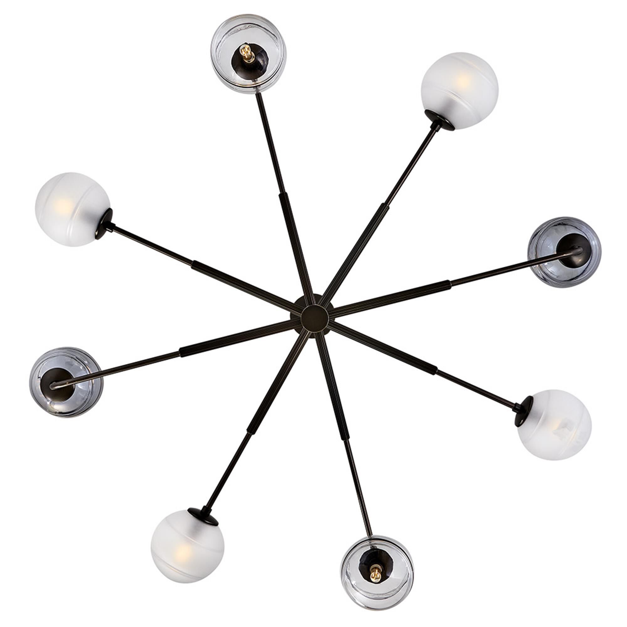 Shown in Black Oxide finish and Multi-Colored Swirl glass
