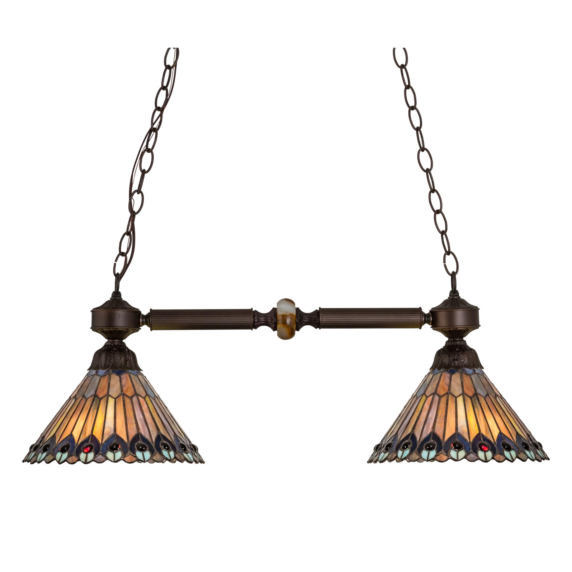 Shown in Mahogany Bronze finish and Amber-Jade-Amethyst-Plum-Cobalt glass