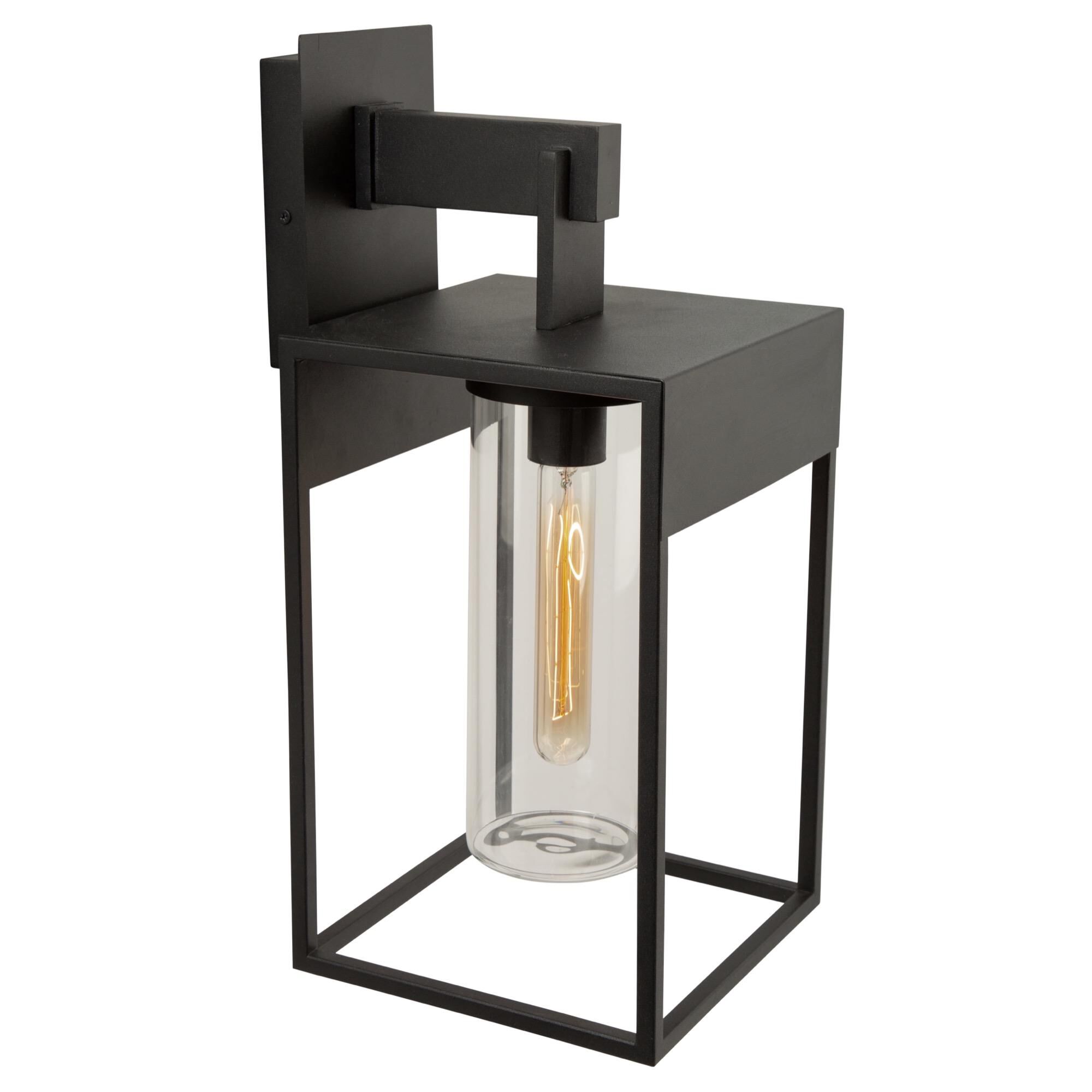 Shown in Black finish and Glass shade