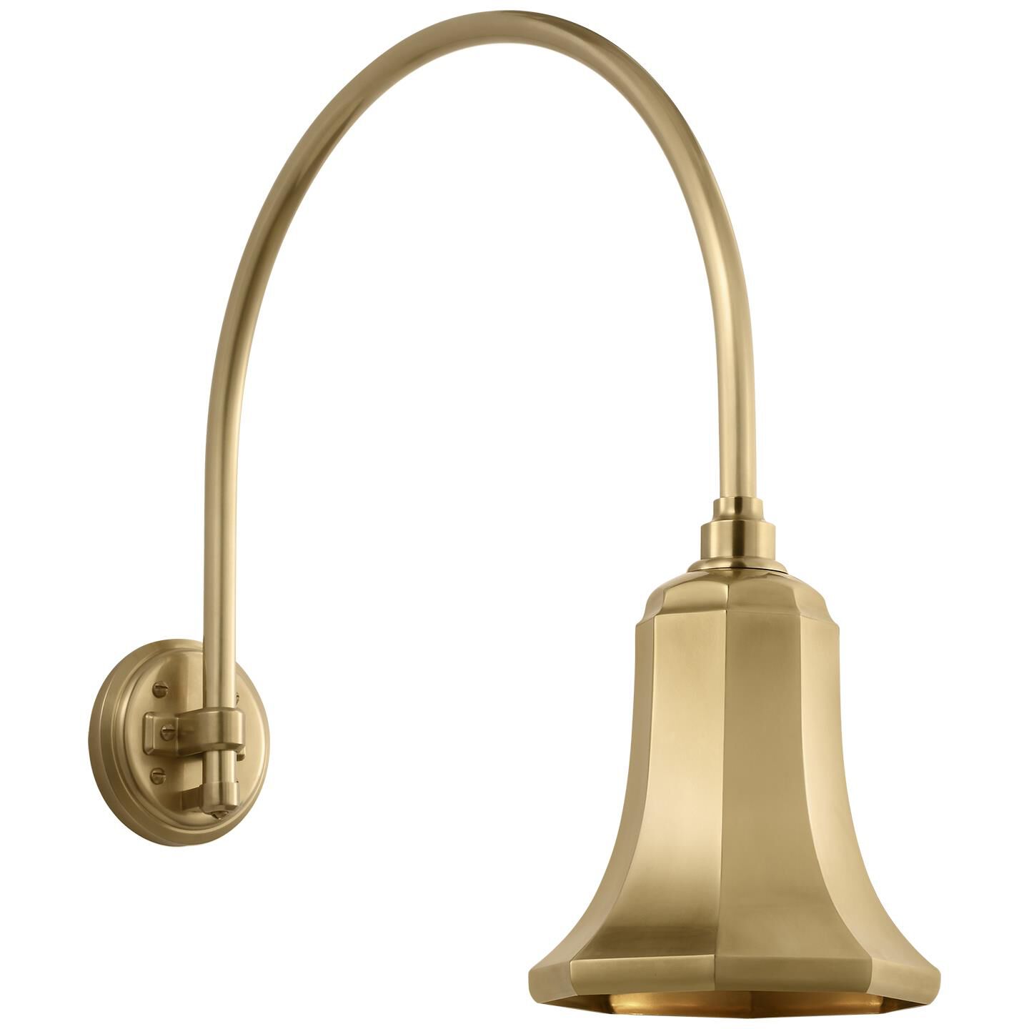 Shown in Hand-Rubbed Antique Brass finish and Gold shade